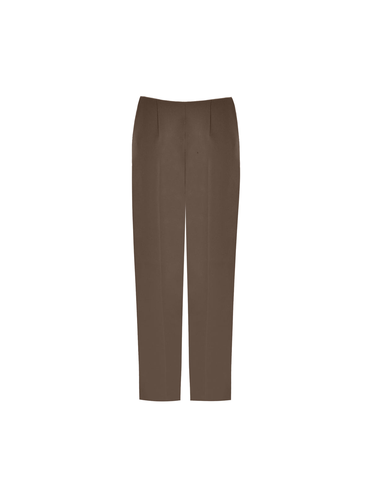 Brown Side Zip Stretch Trousers