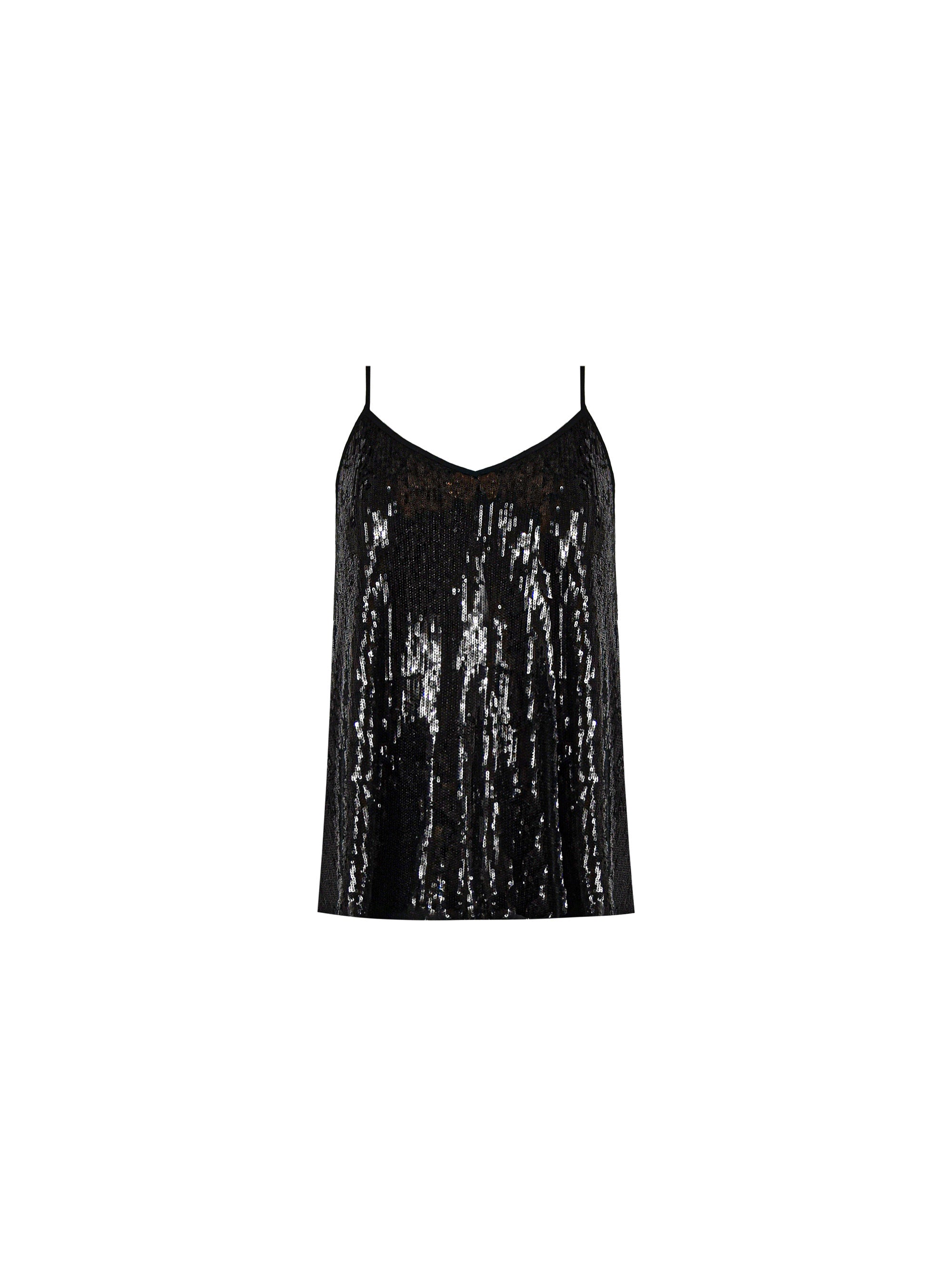 black sequin cami top