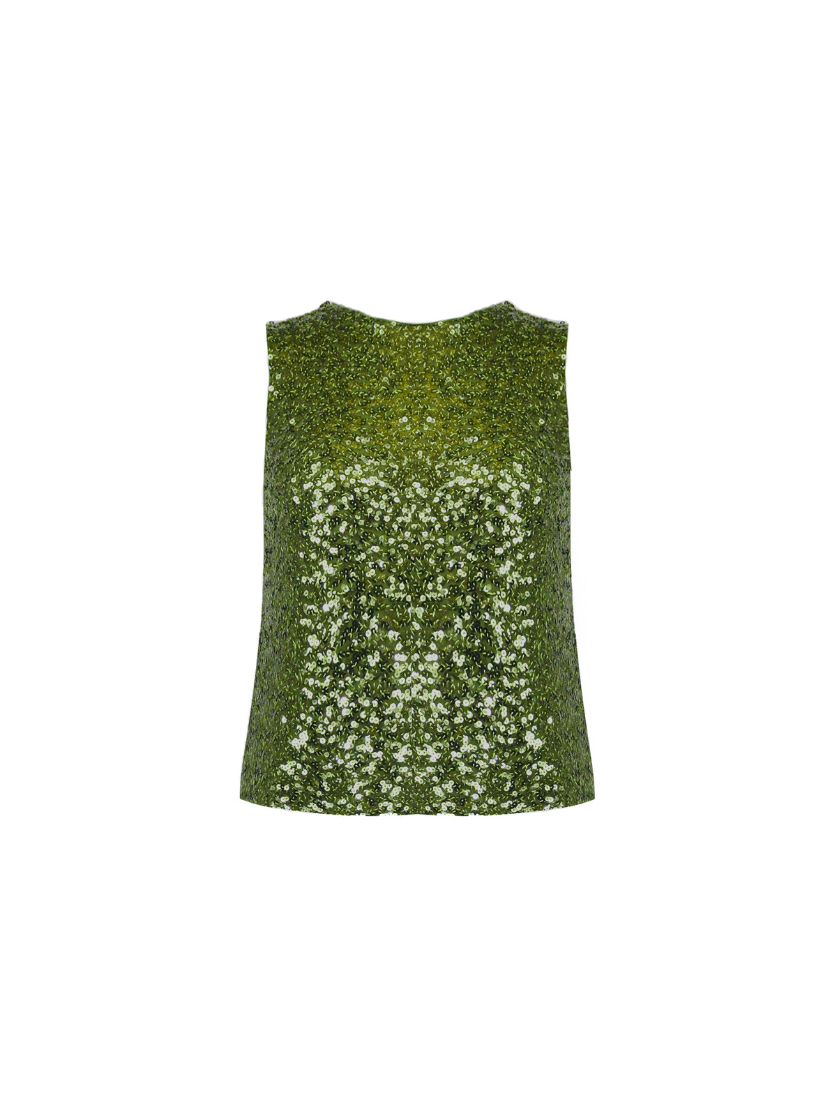 Olive Sequin Shell Top