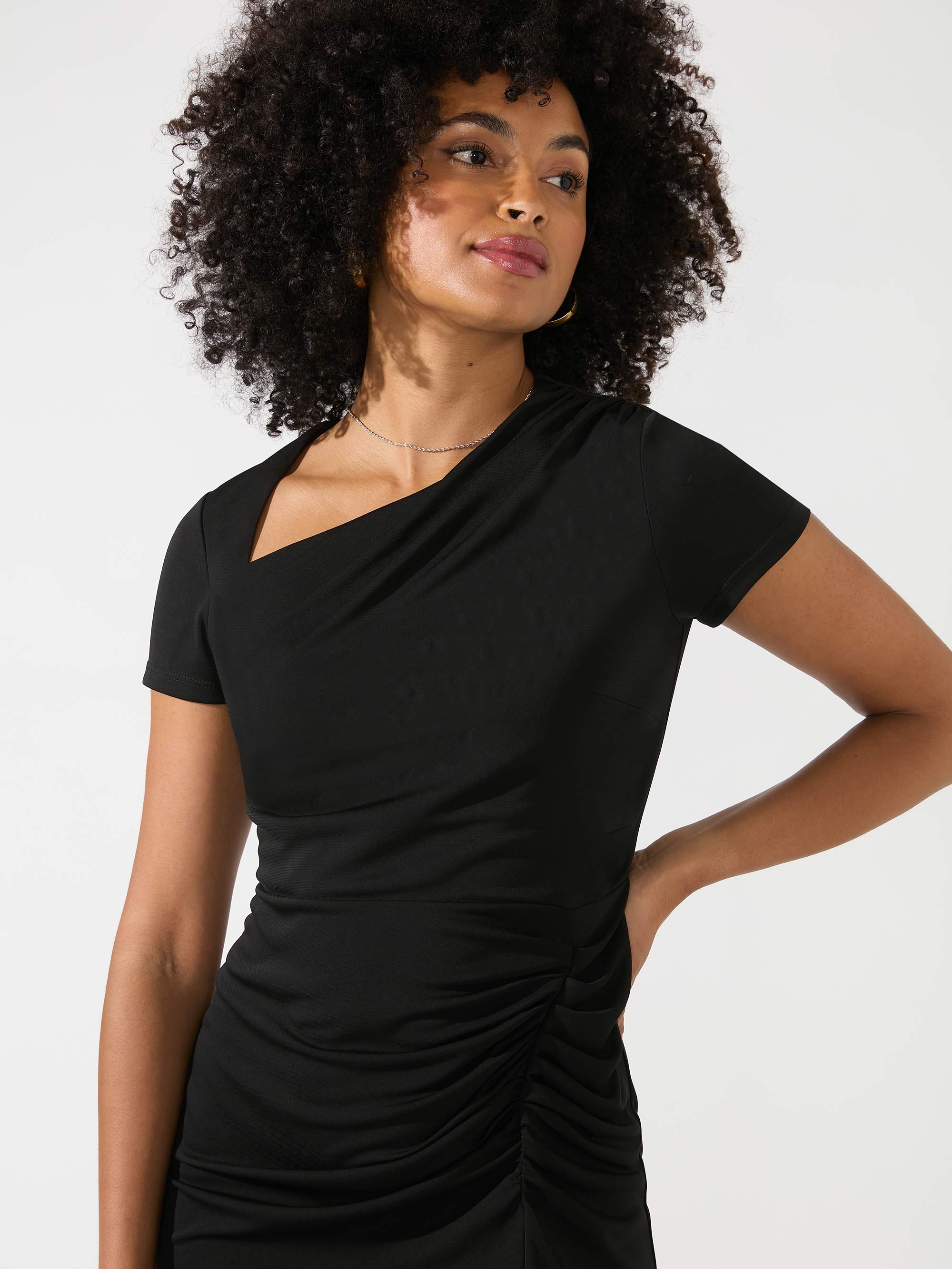 Black crepe cheap sheath dress