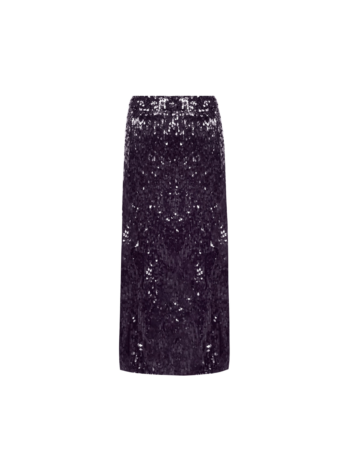 Purple Sequin Split Front Skirt