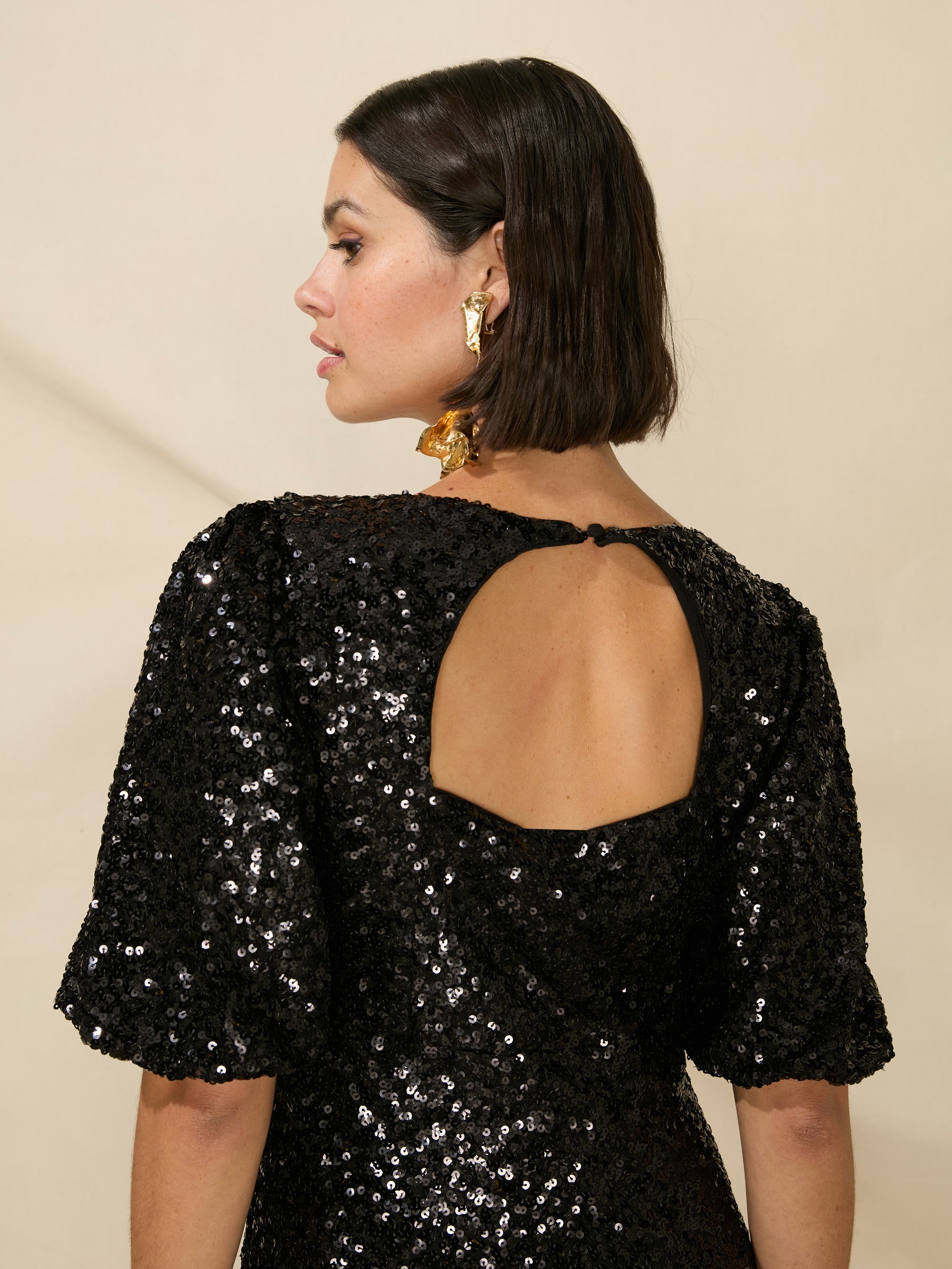 Sequin top outlet midi dress