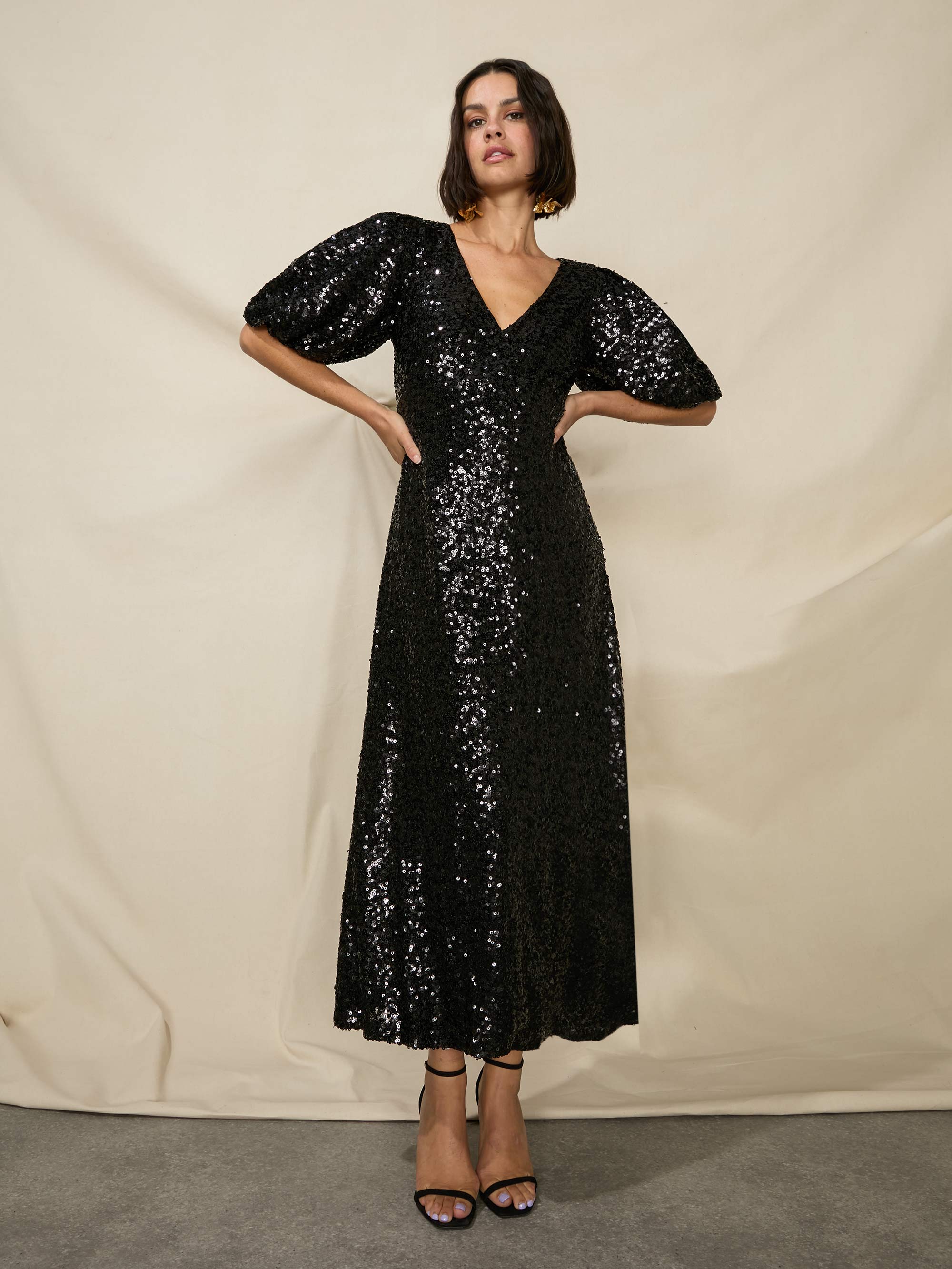 Petite maxi sequin outlet dress