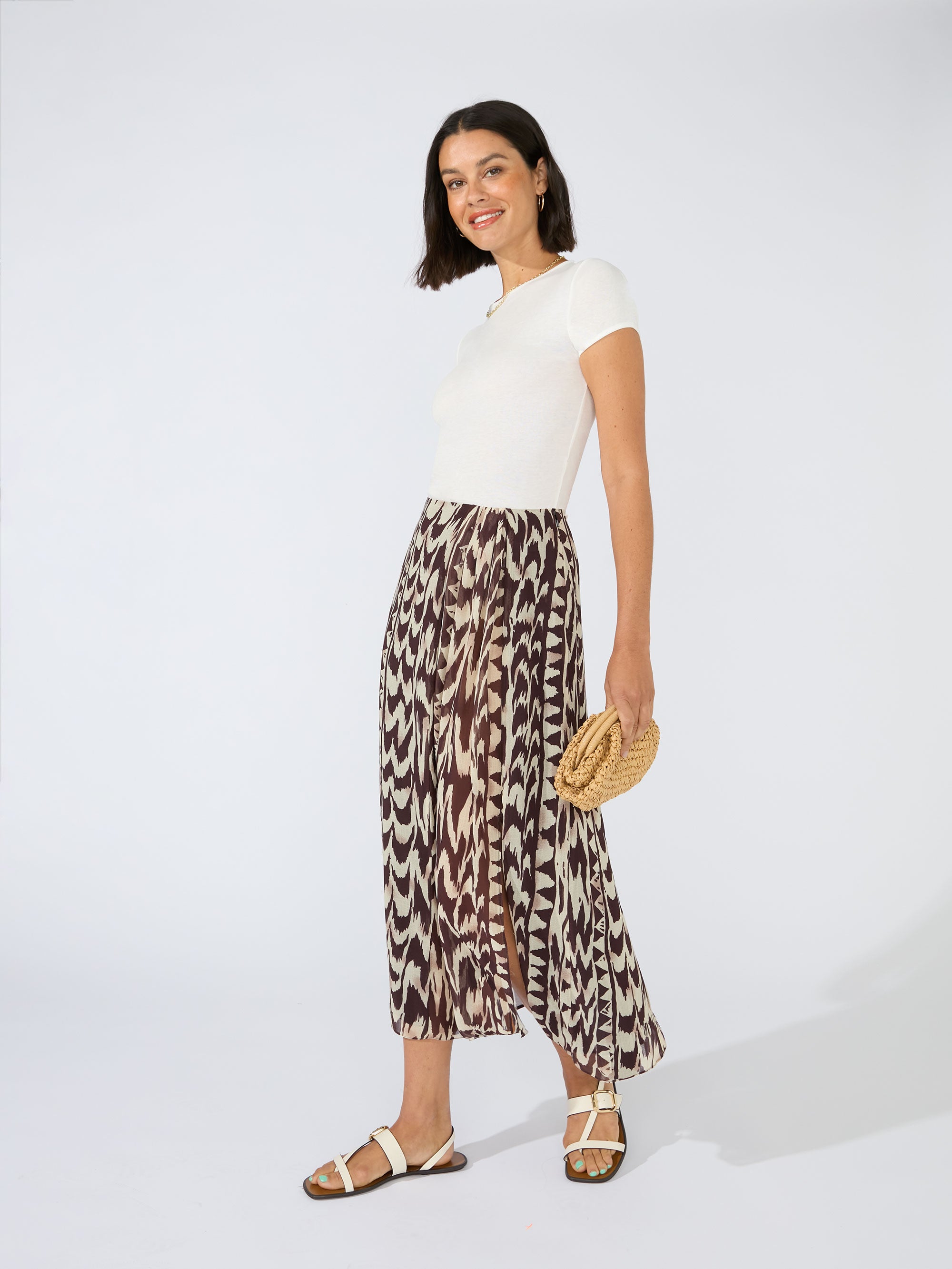 Milly ミリー レディース スカート ボトムス Otha Zebra Print Pleated