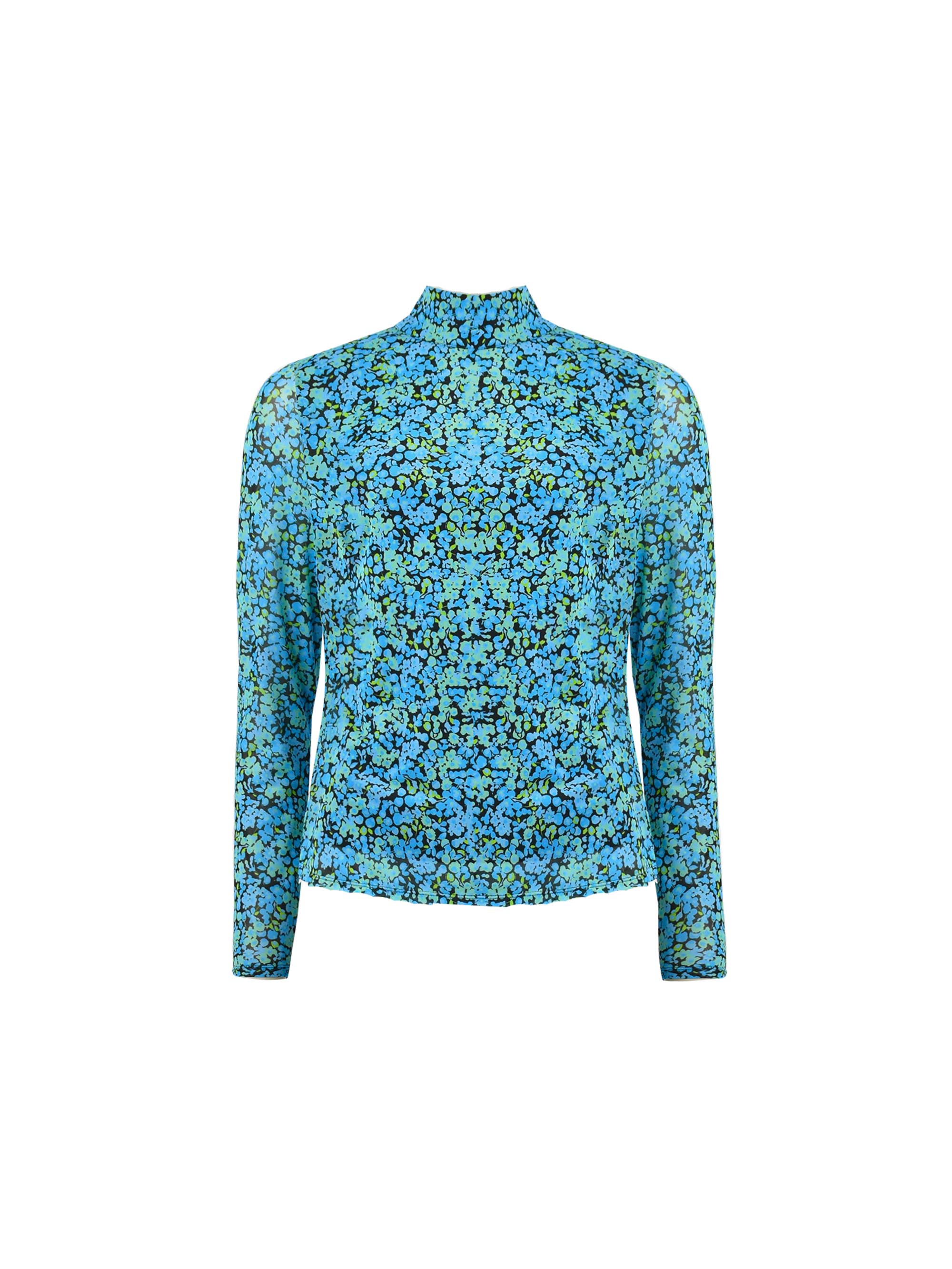 Blue Floral Mesh Top – Ro&Zo