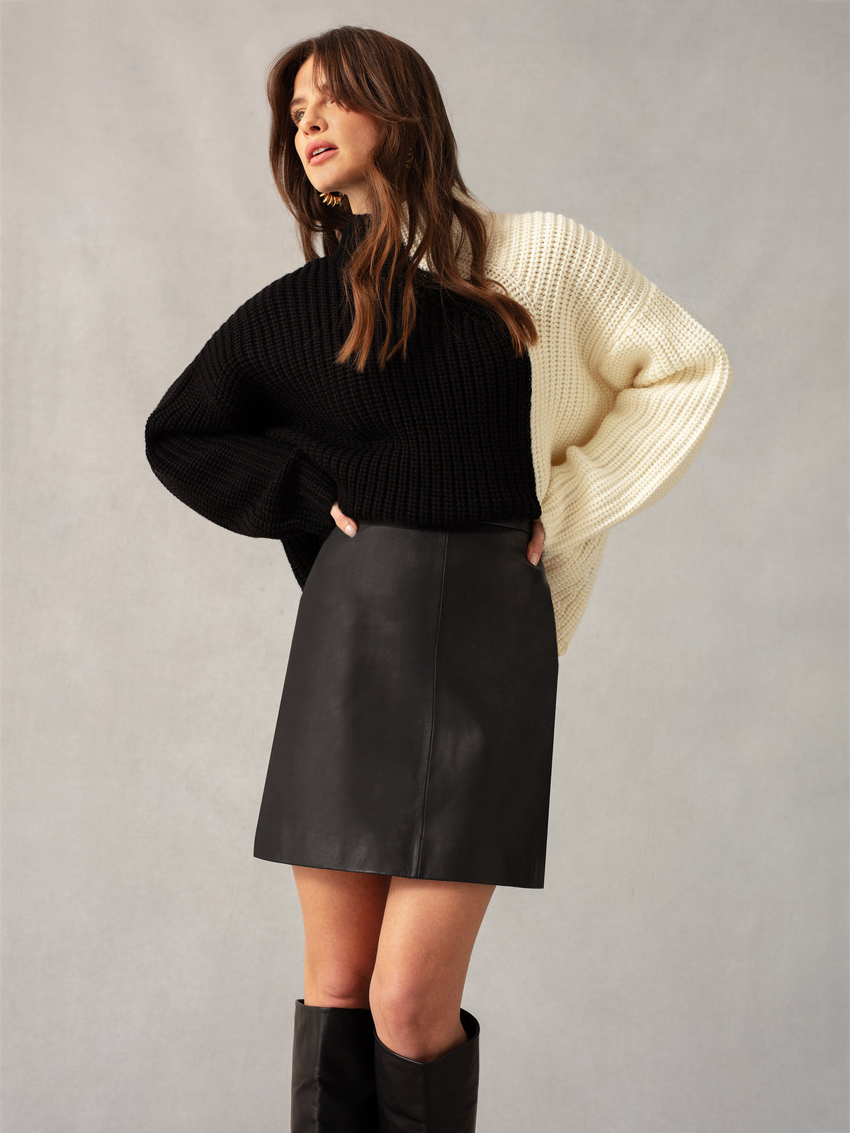 Black Leather Mini Skirt