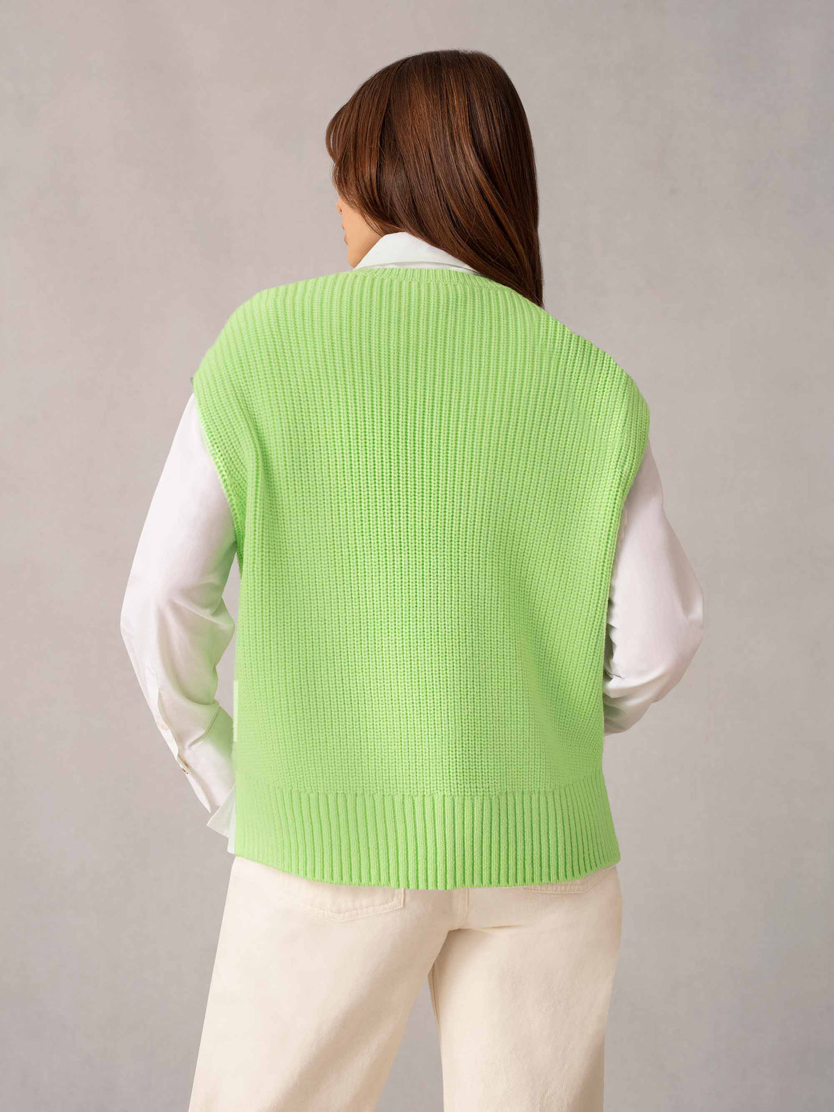 Green Oversized Knit Vest Top