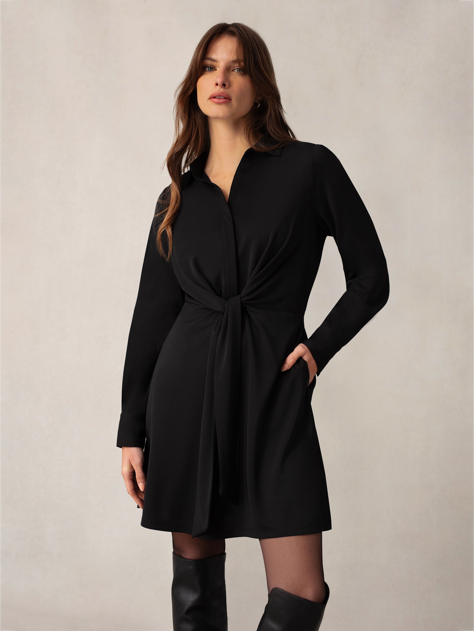 Short black jersey on sale dress