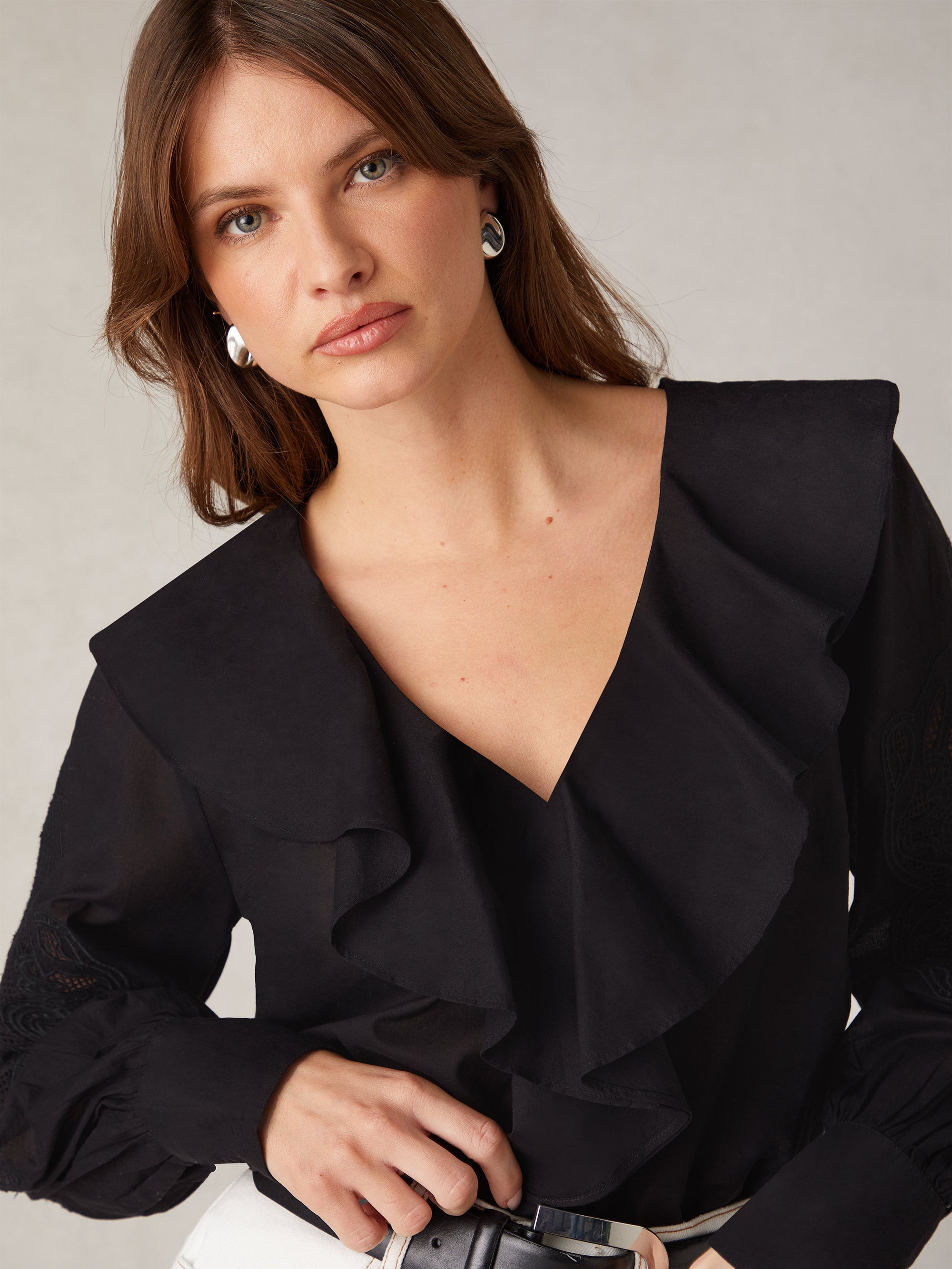 Black Embroidery Mesh Sleeve Blouse – Ro&Zo Black Embroidery Mesh Sleeve Blouse – Ro&Zo