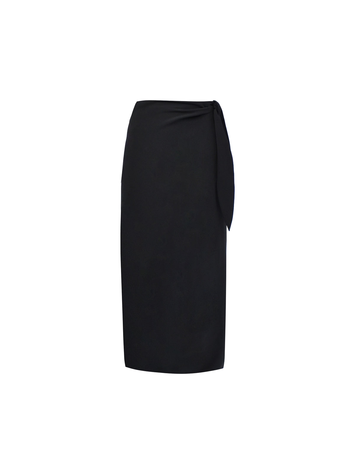 Black Crepe Tie Side Skirt