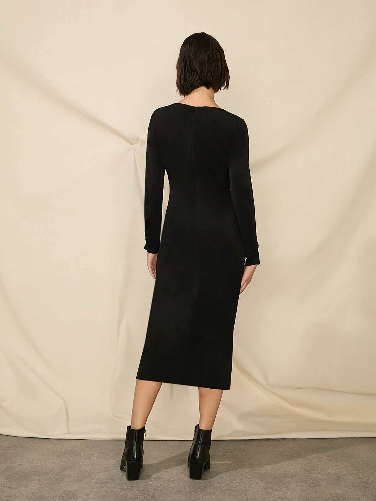 Petite Black Trim Detail Jersey Dress