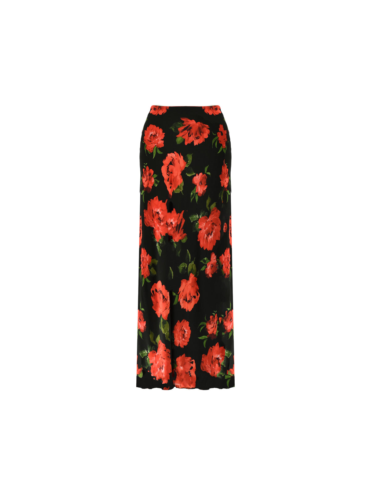 Petite Red Rose Print Skirt