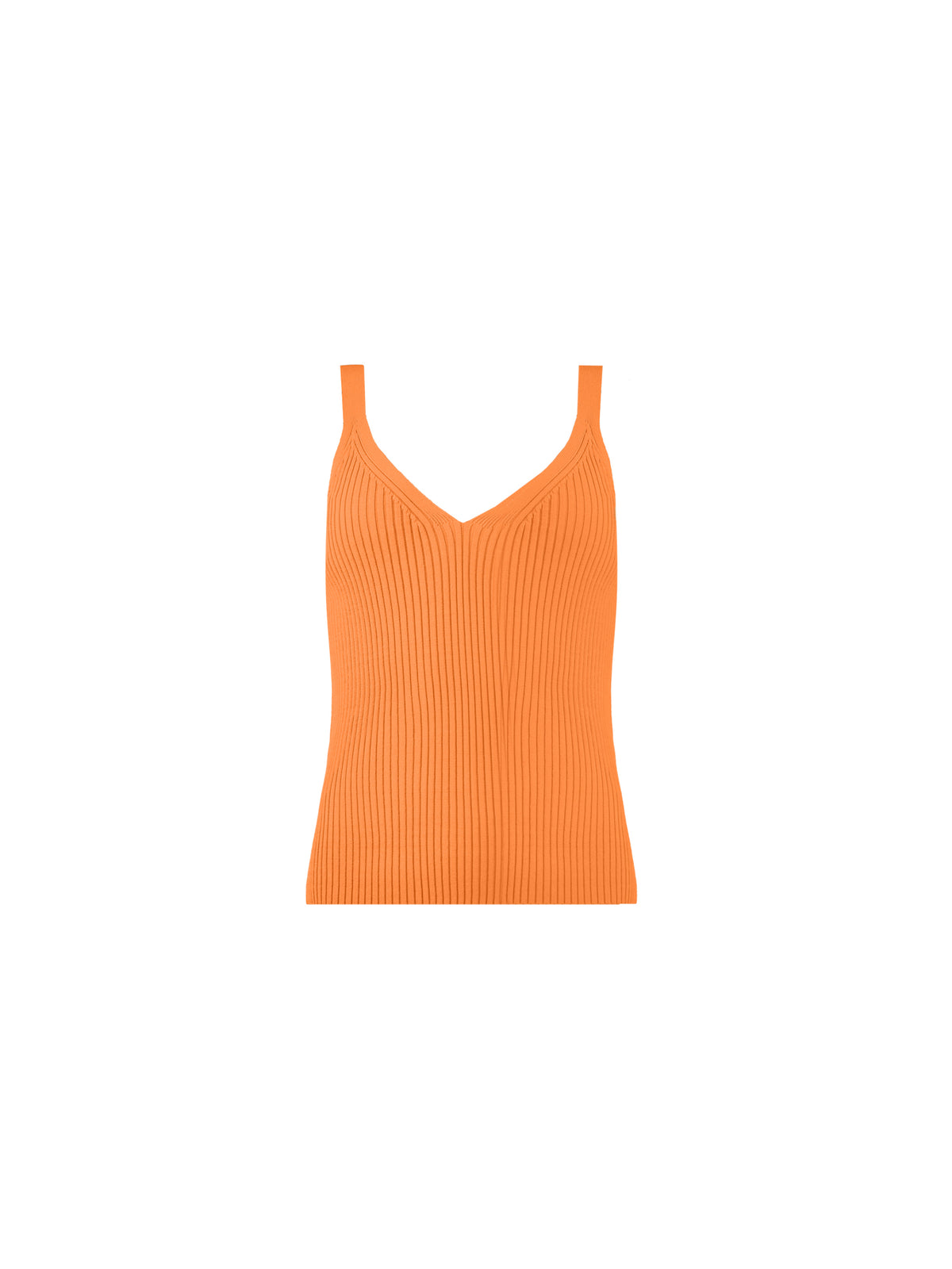 Orange Ribbed Knit Vest Top
