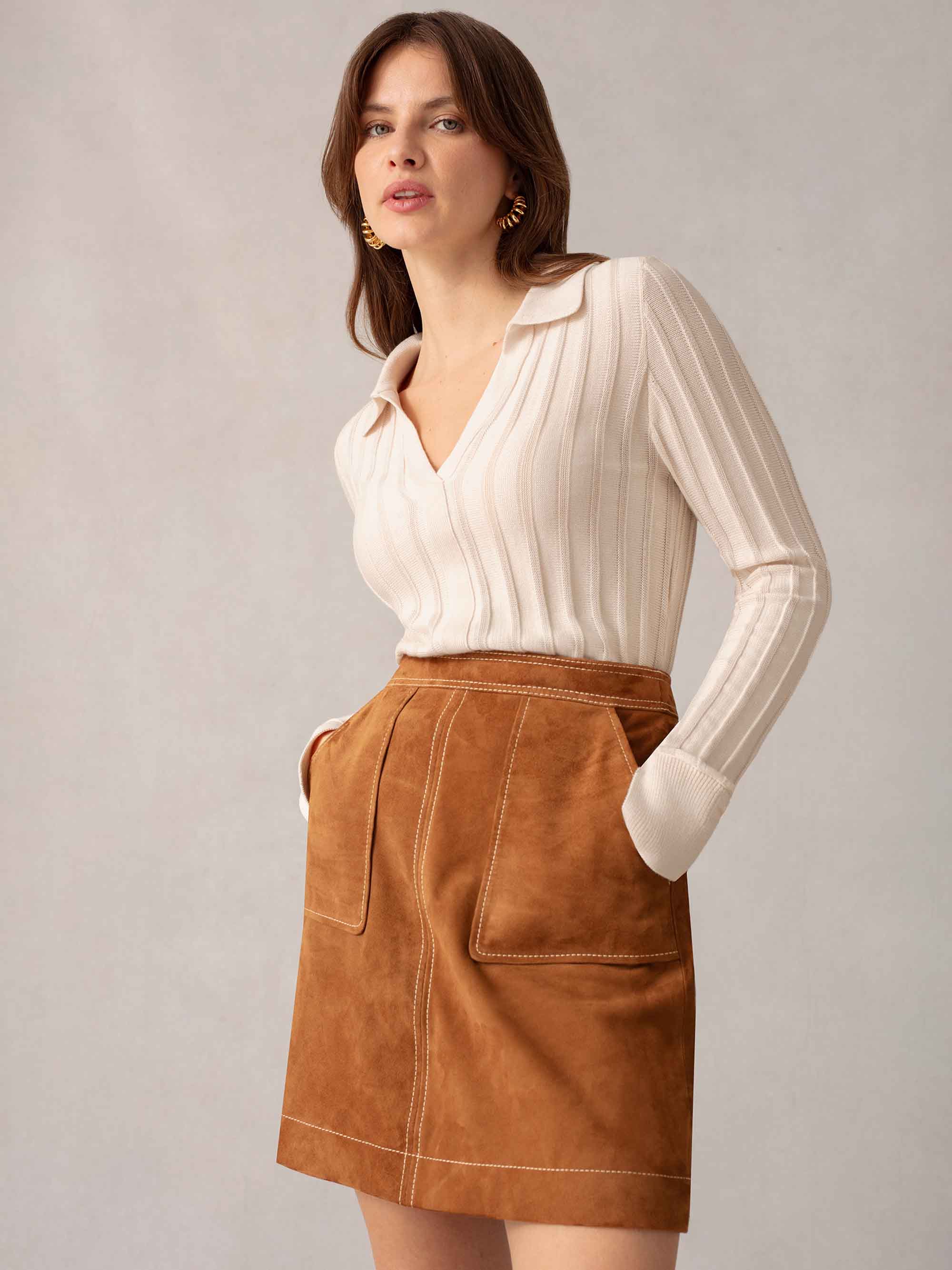 Cream Collar Knit Top – Ro&Zo