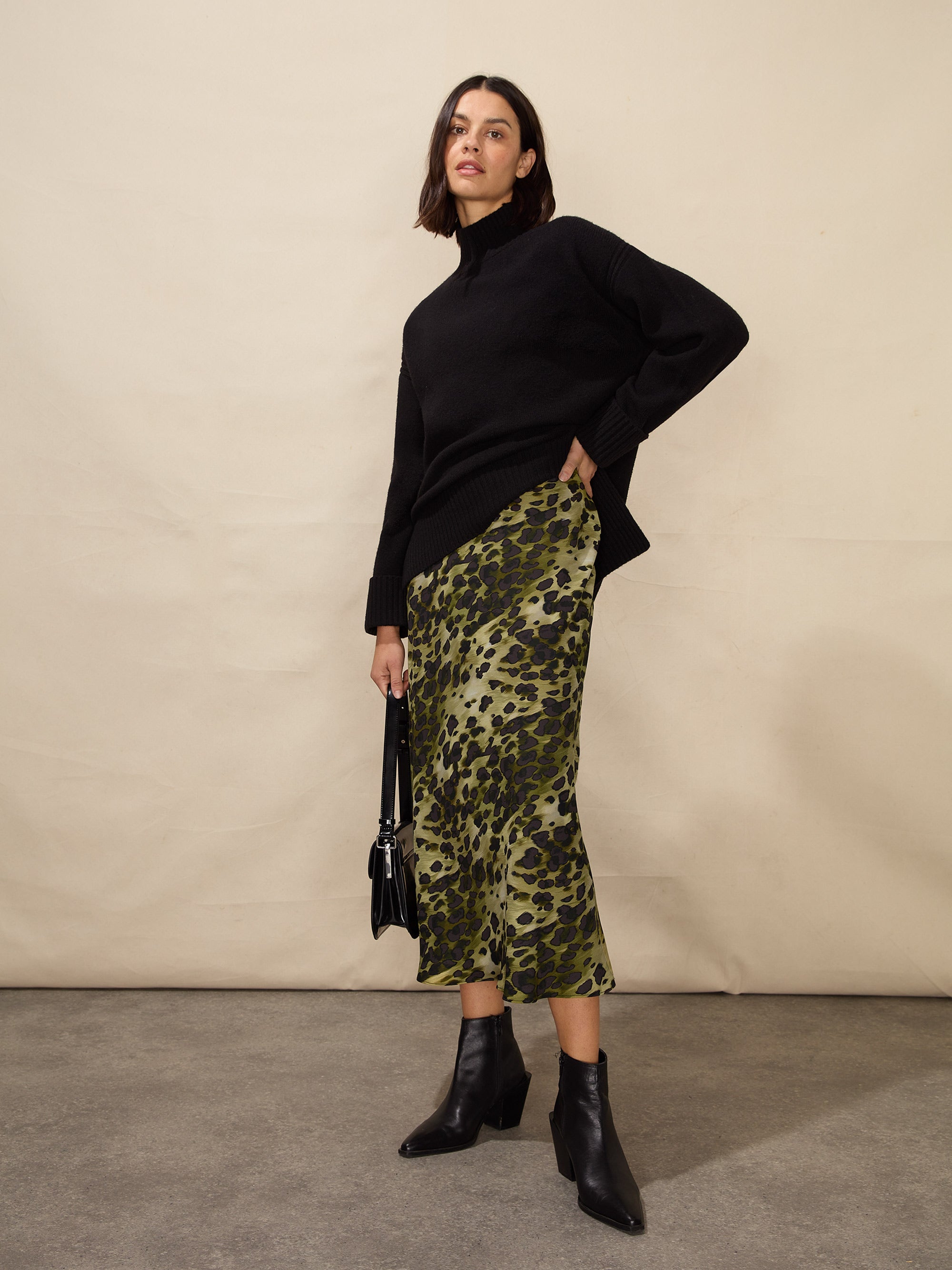 Button up bias discount cut skirt animalia