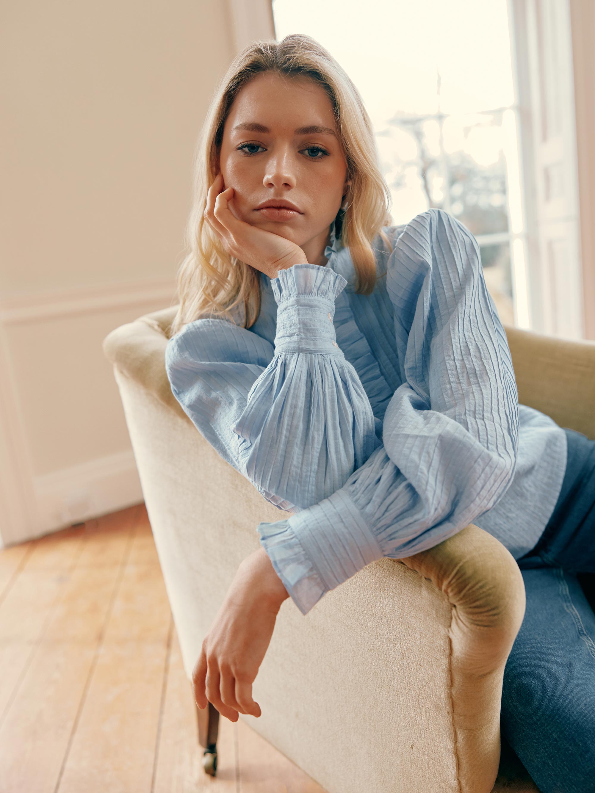 Blue Pintuck Blouse – Ro&Zo