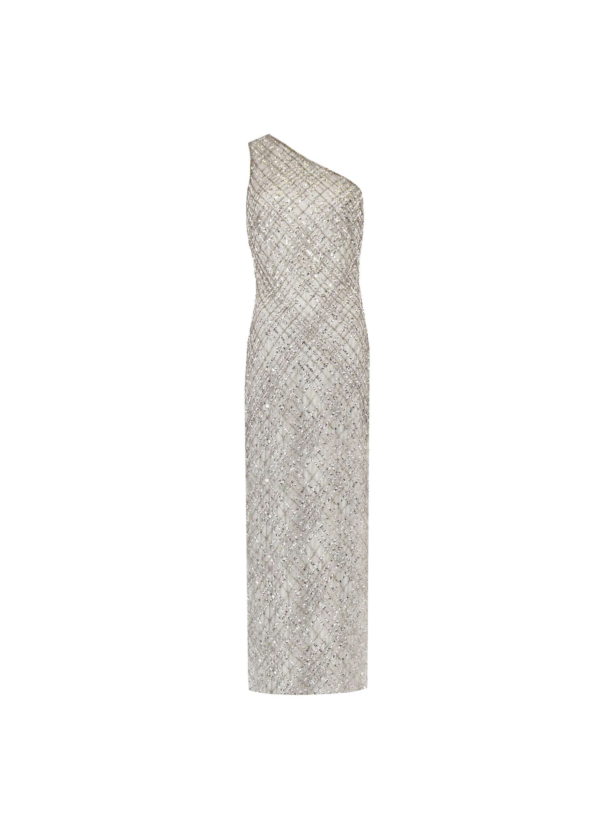 ＭＭ6 Silver mirrored one-shoulder dress 73d704acdb364eb7935c825e3827d1