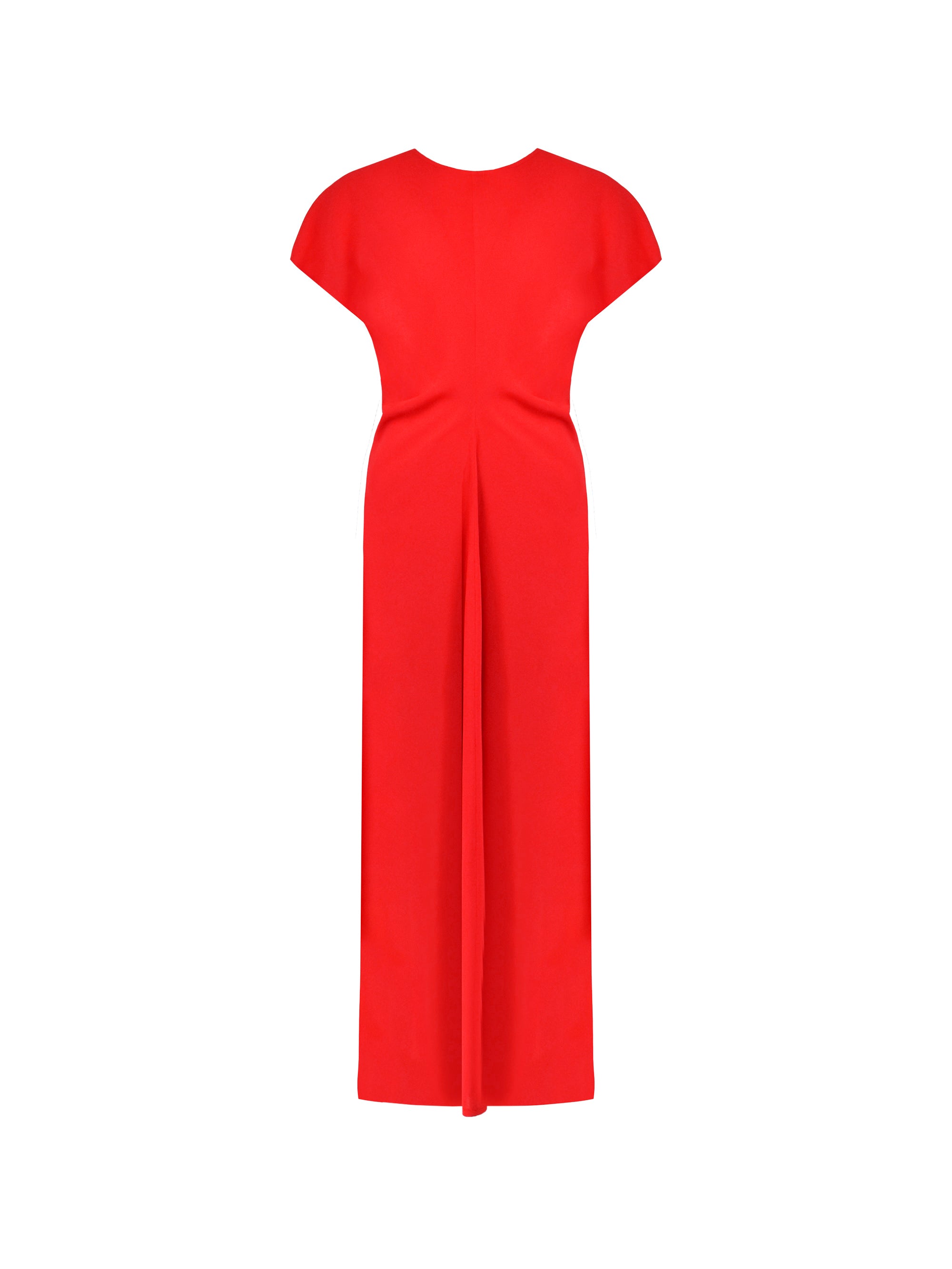 オールインワン・サロペット Federica Tosi Deep V-Neck Red Crepe Dress With Flared Cuffs Federica Tosi Deep V-Neck Red Crêpe Dress With Flared Cuffs