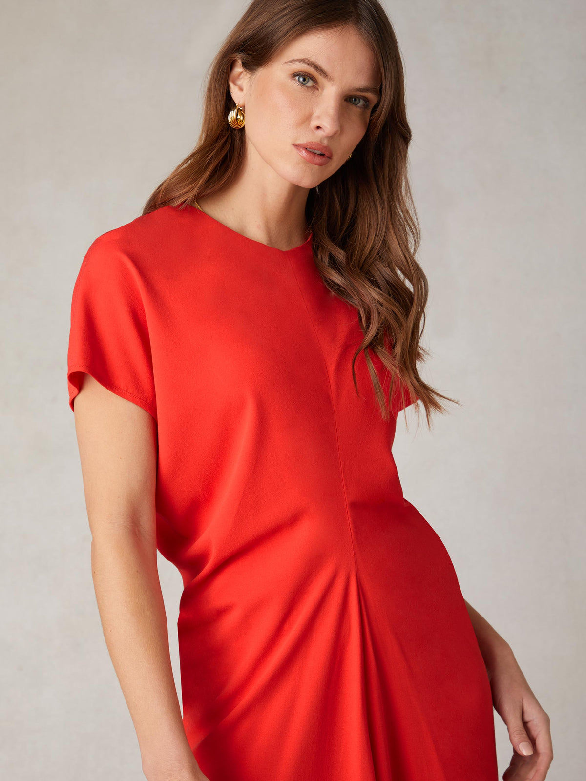 Harper Red Flutter Sleeve Midaxi Dress