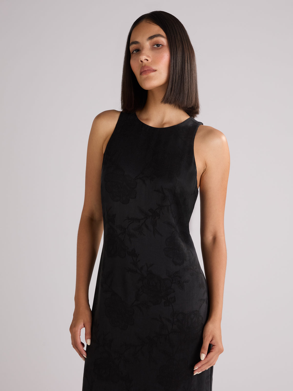 Camilla Black Jacquard Racer Dress