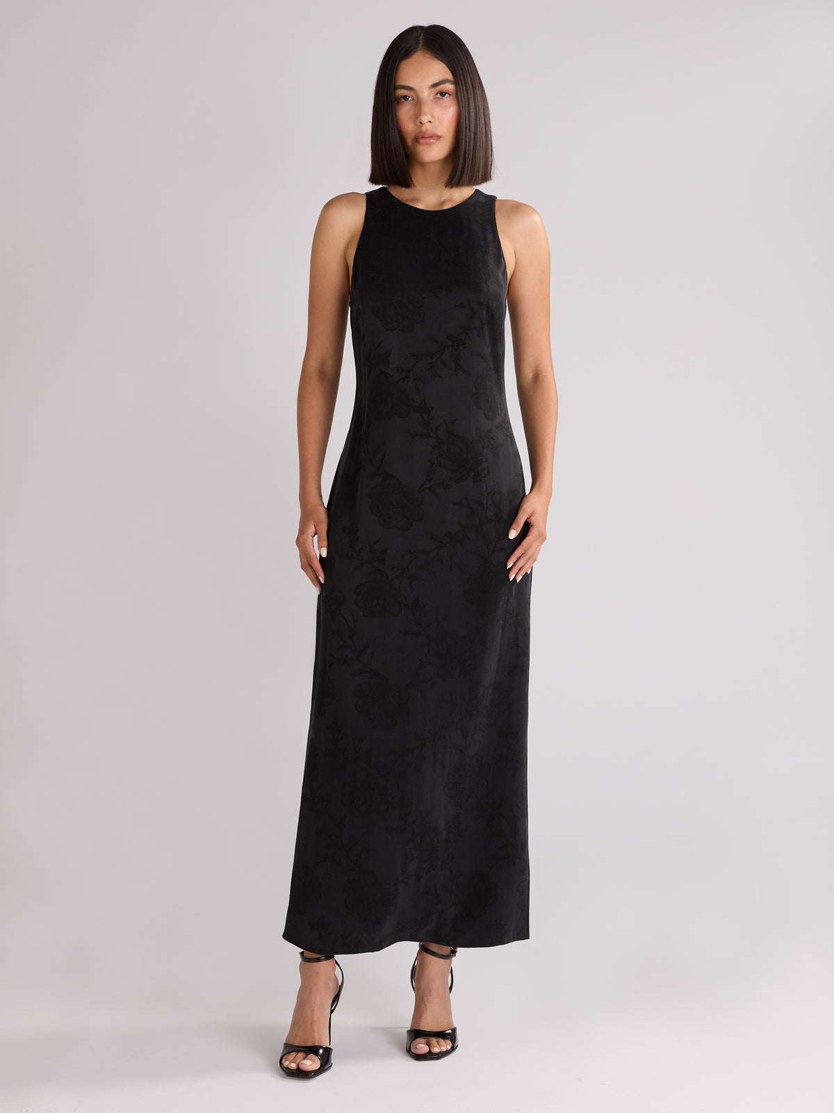 Camilla Black Jacquard Racer Dress