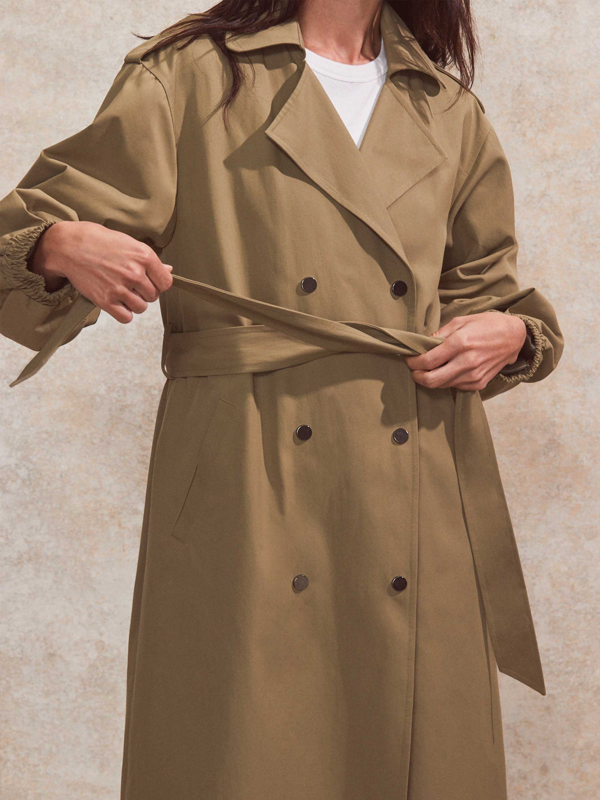 Khaki Belted Trench Coat