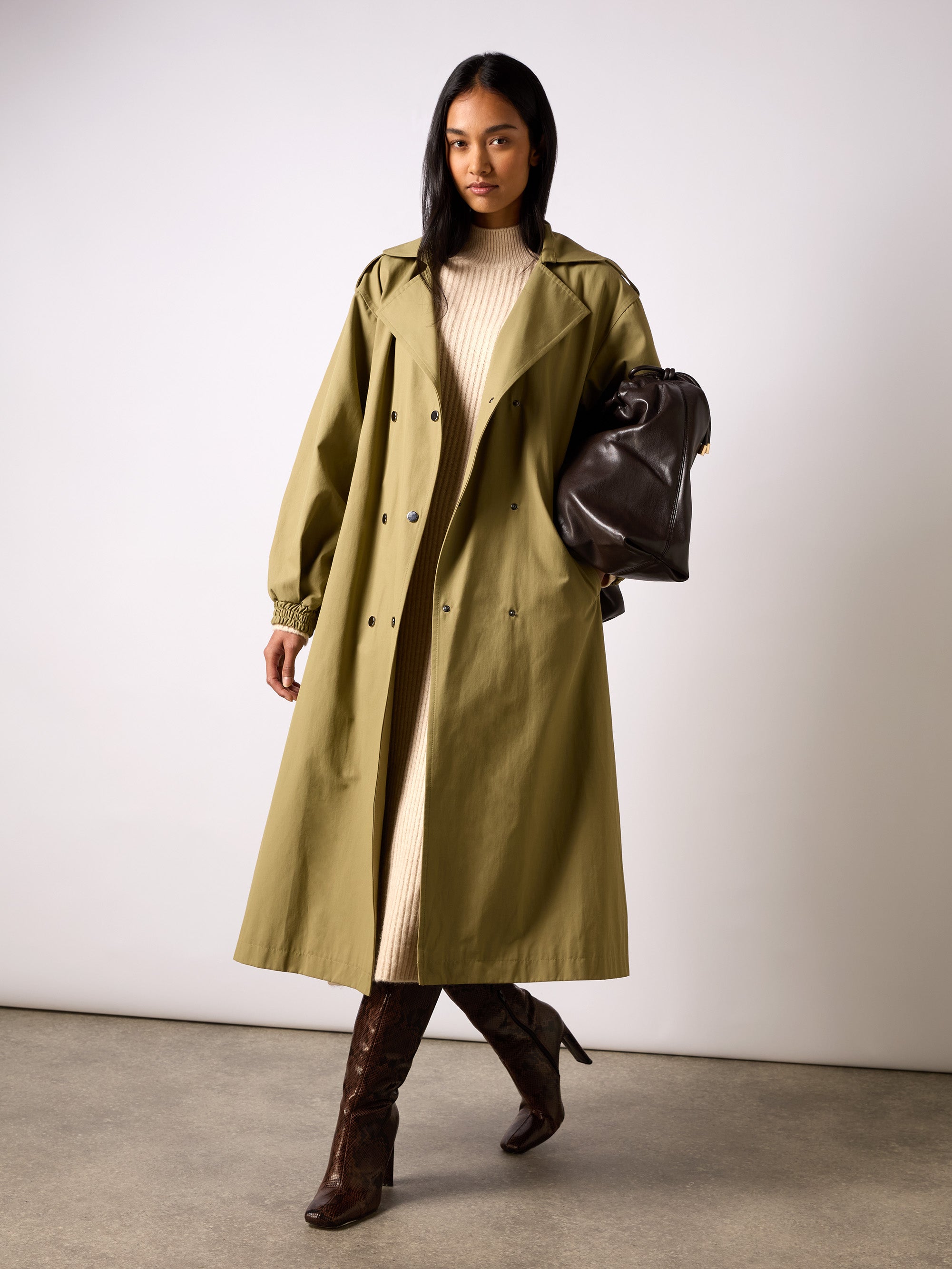 Rag and Bone Classic Cotton Blend Trench deals - Khaki - XS