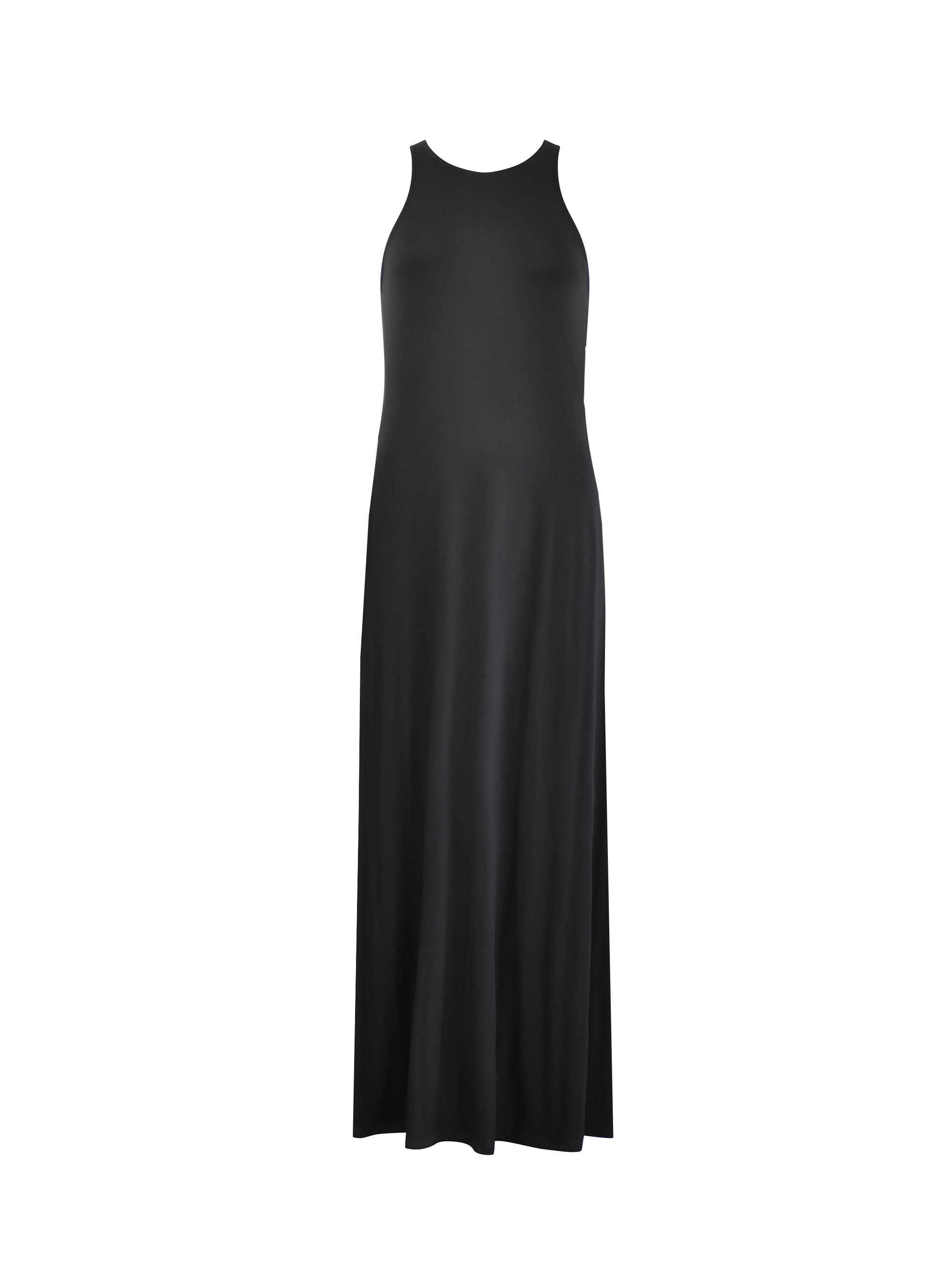 Black Jersey Racer Maxi Dress Ro Zo