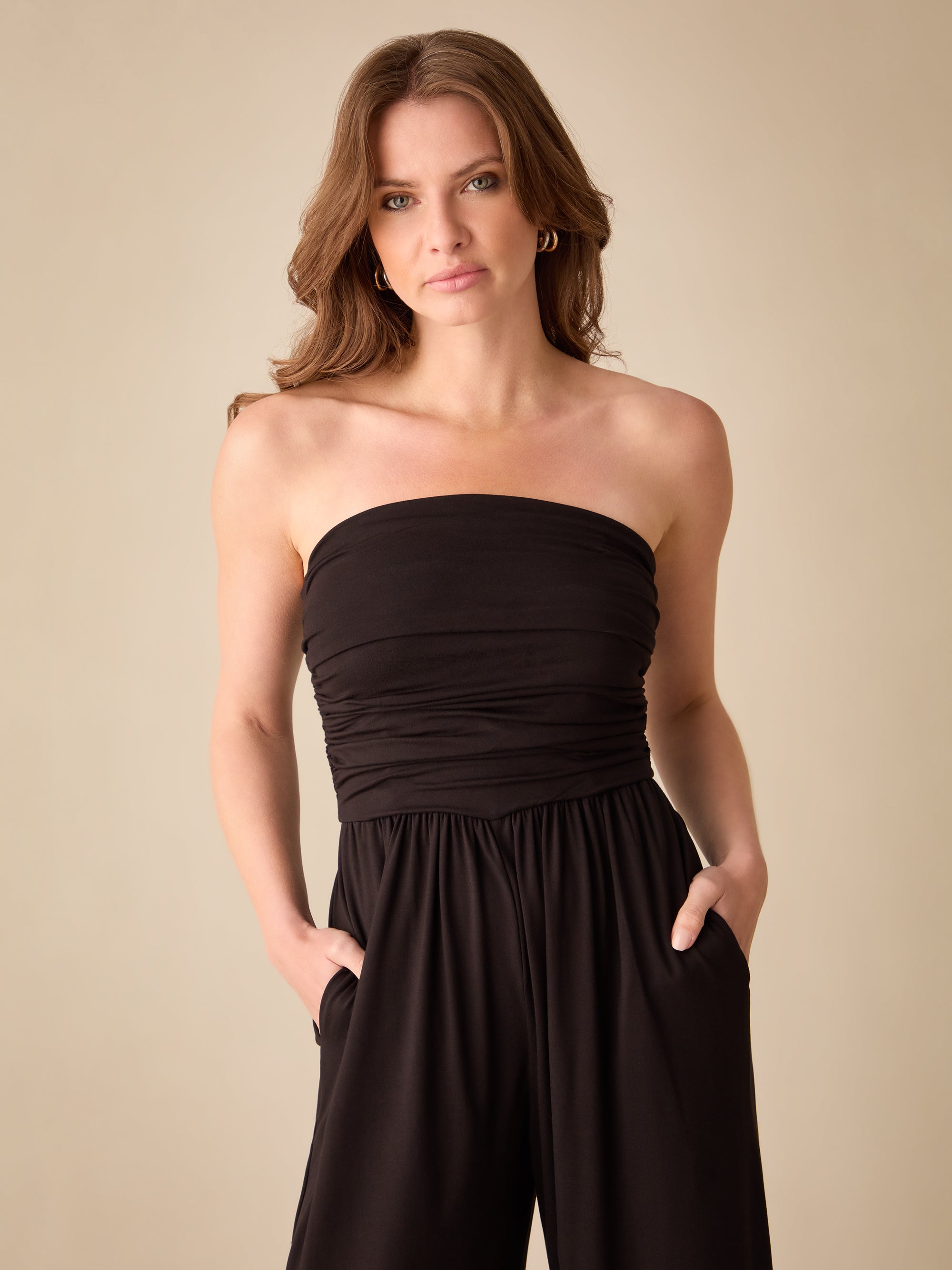 Bandeau fashion jumpsuit black