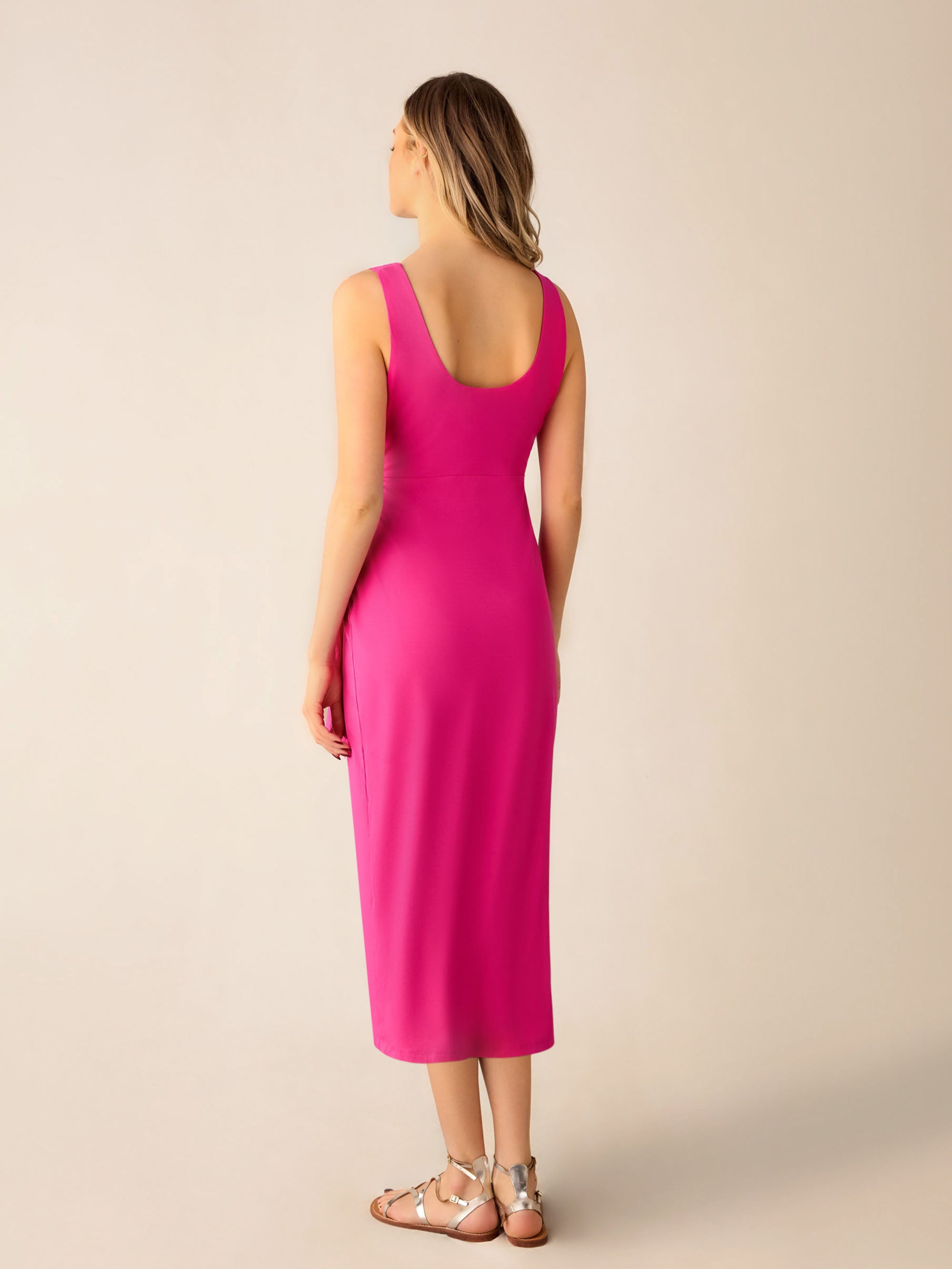 Pink Jersey Tie Waist Dress Ro Zo