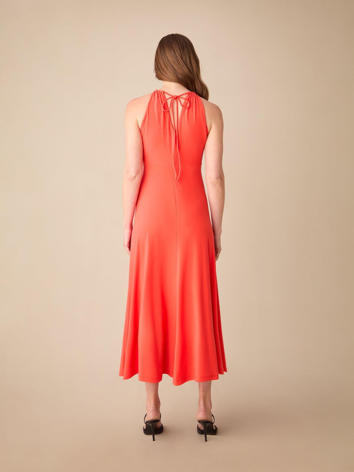Petite Red Halterneck Midi Dress