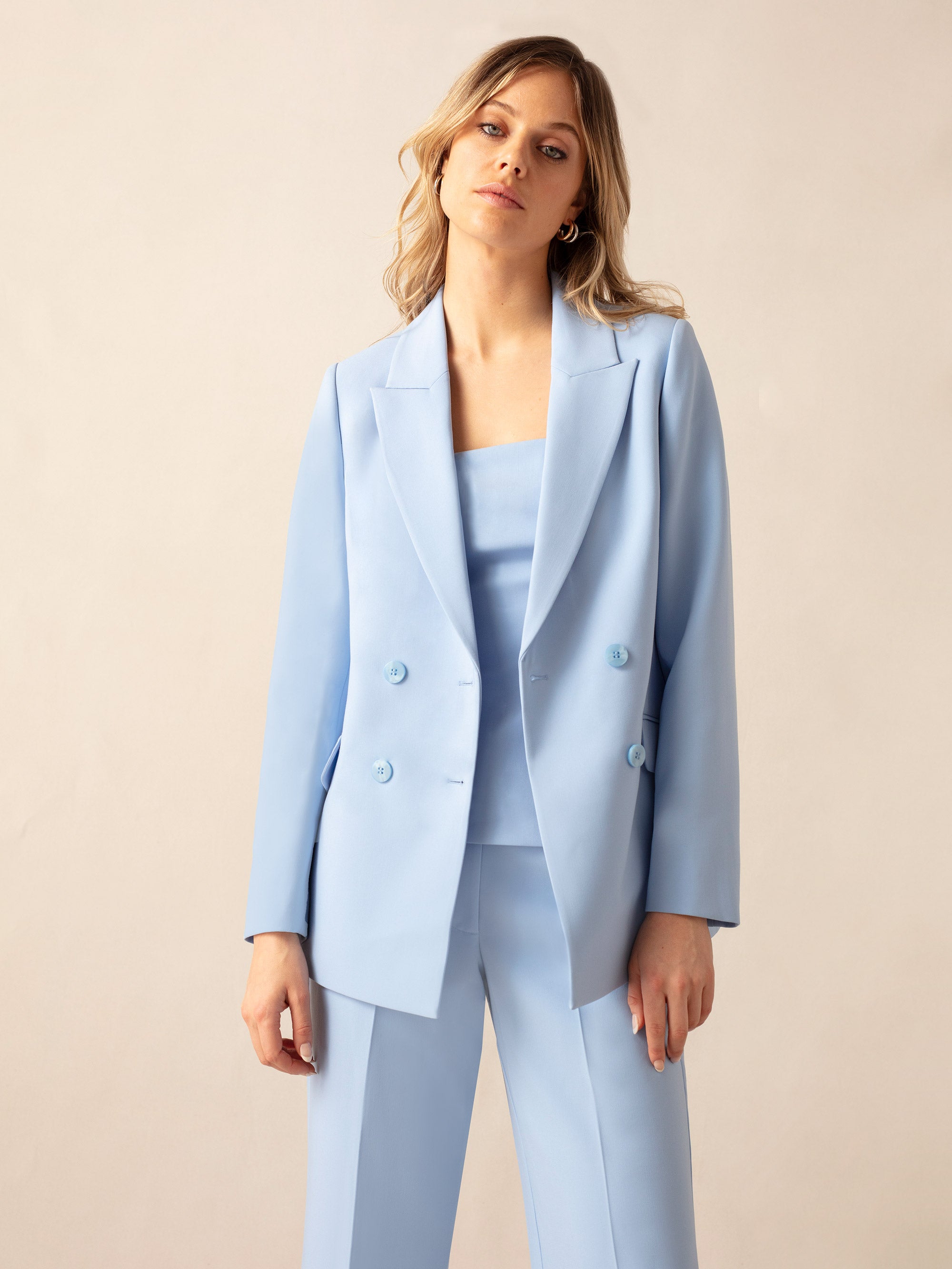 ボトムスその他 Eudon Choi Light Blue Double-Breasted Blazer Eudon Choi Light Blue Double-Breasted Blazer | ShopSimon
