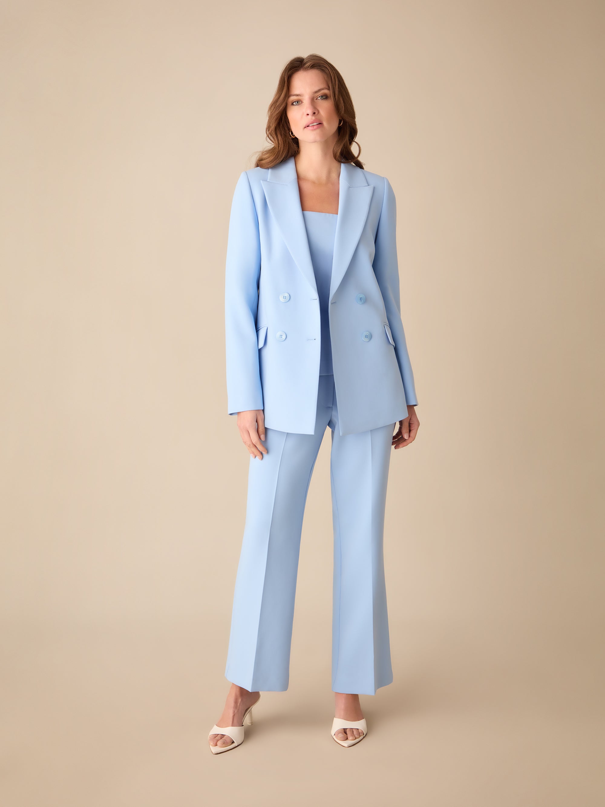 Petite Blue Straight Leg Trousers Ro Zo