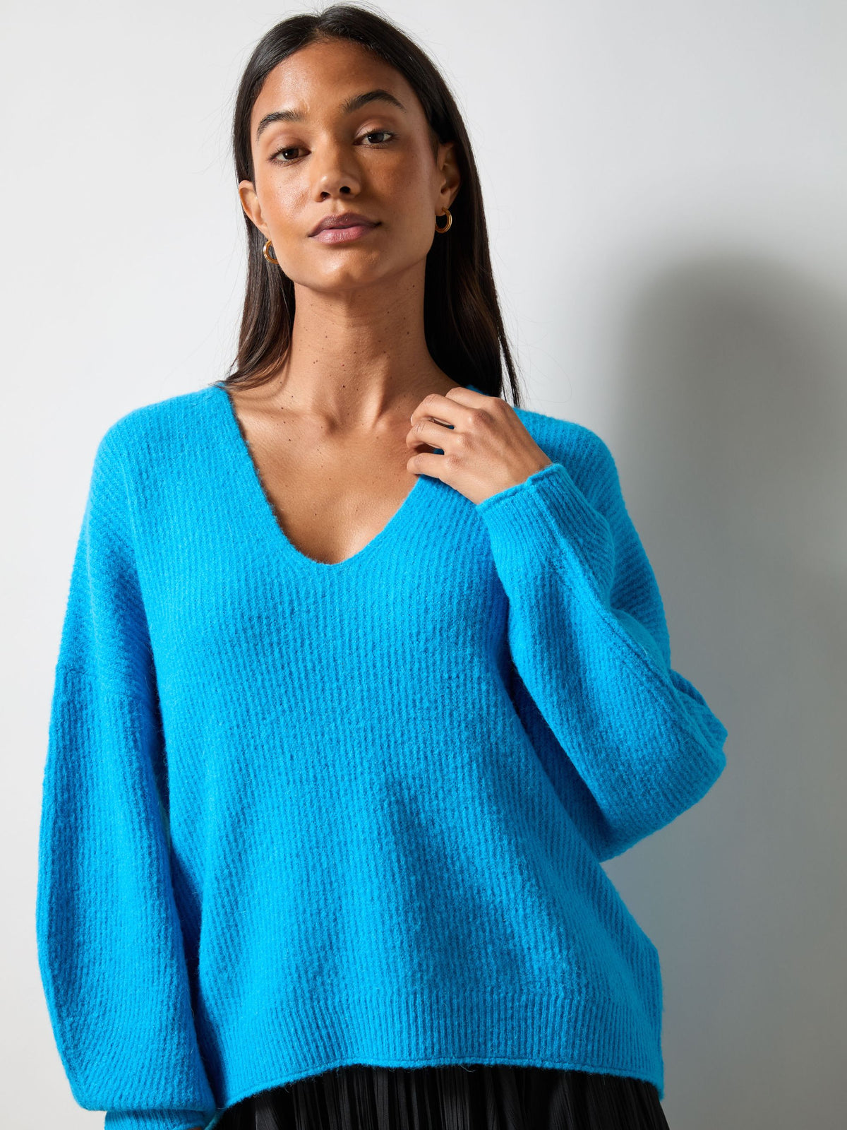 Blue V-Neck Jumper