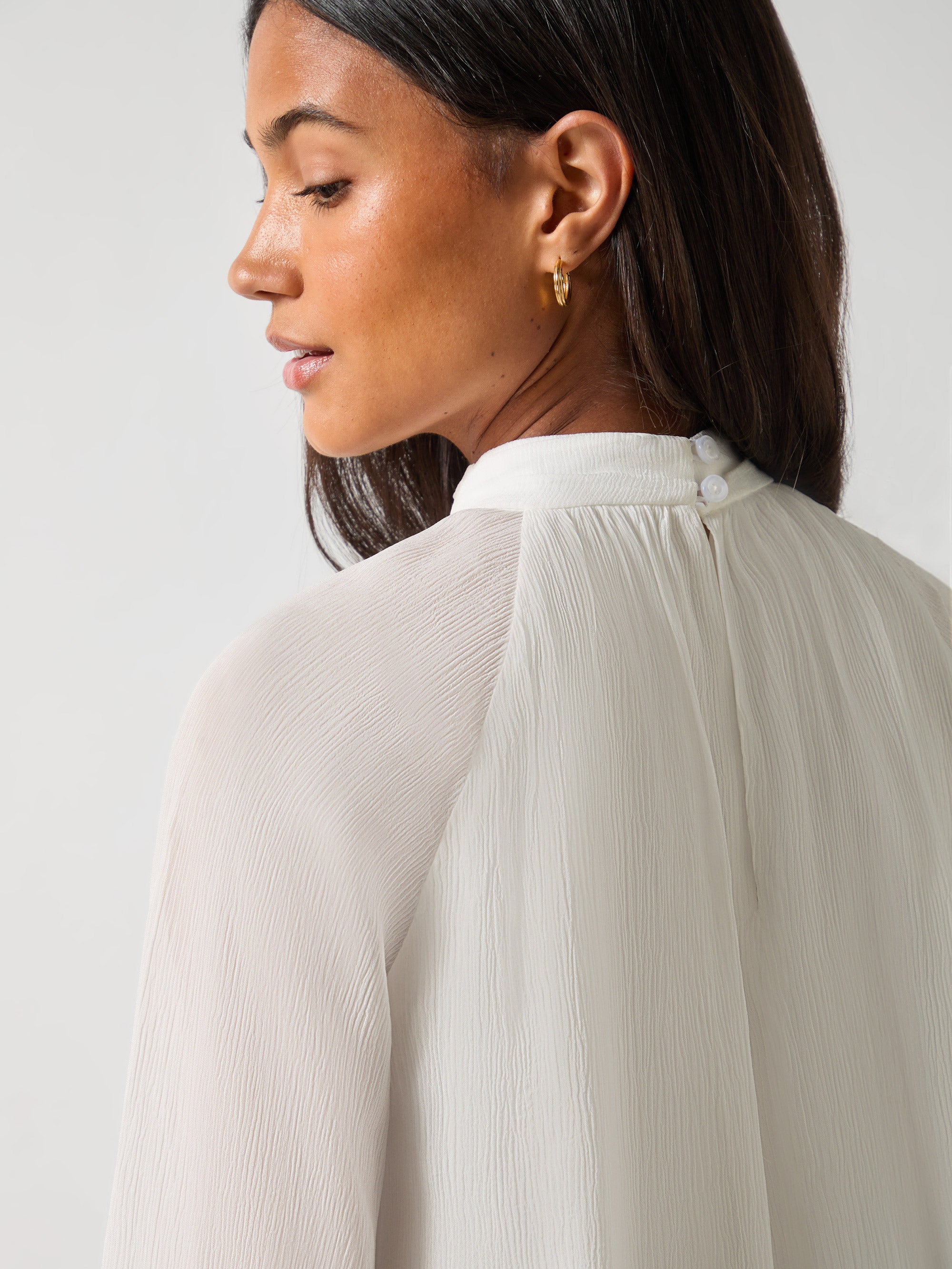 Small 90s Y2K Orange Sheer Crinkle Textured Blouse – Flying