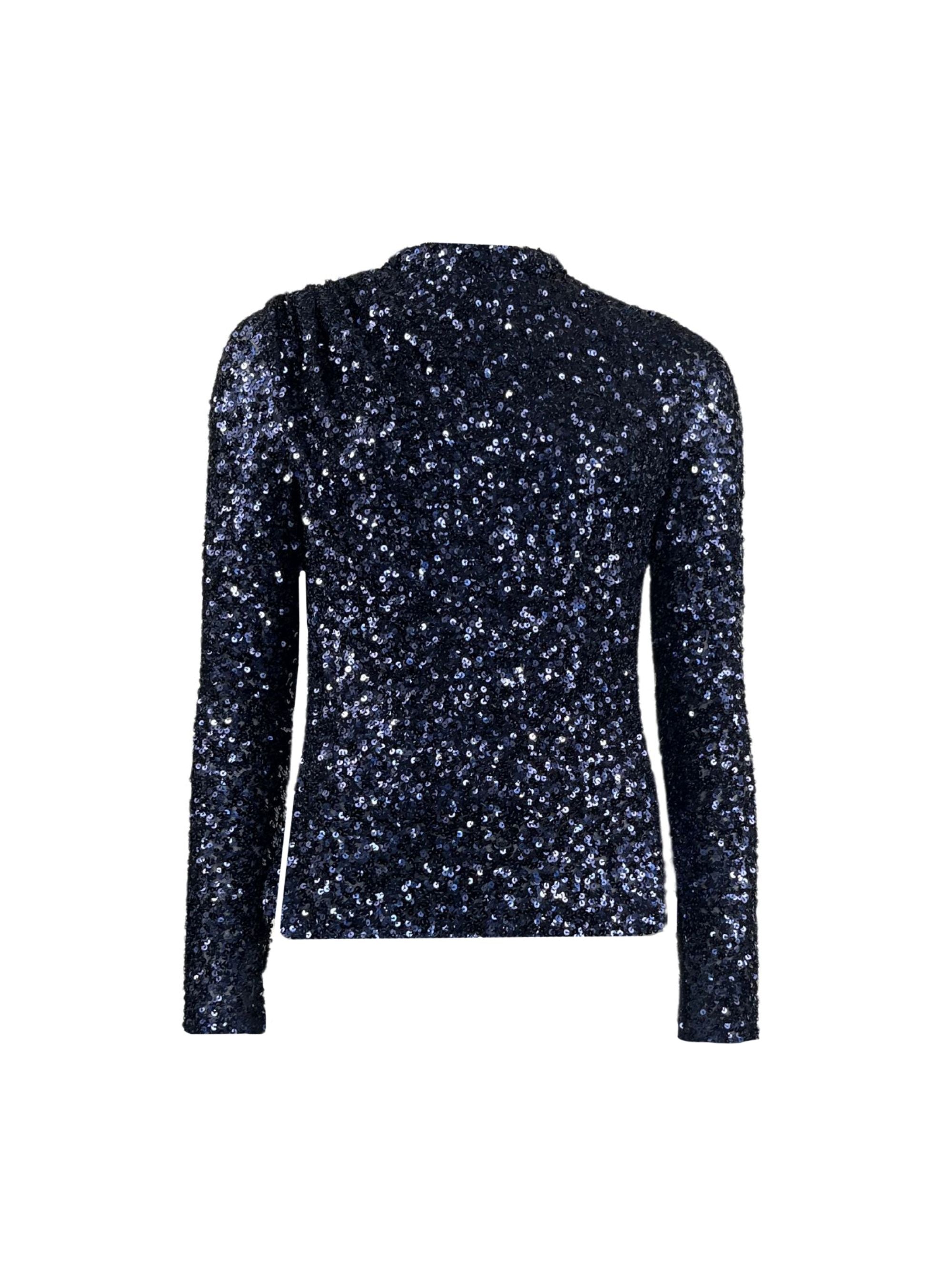 navy sequin top