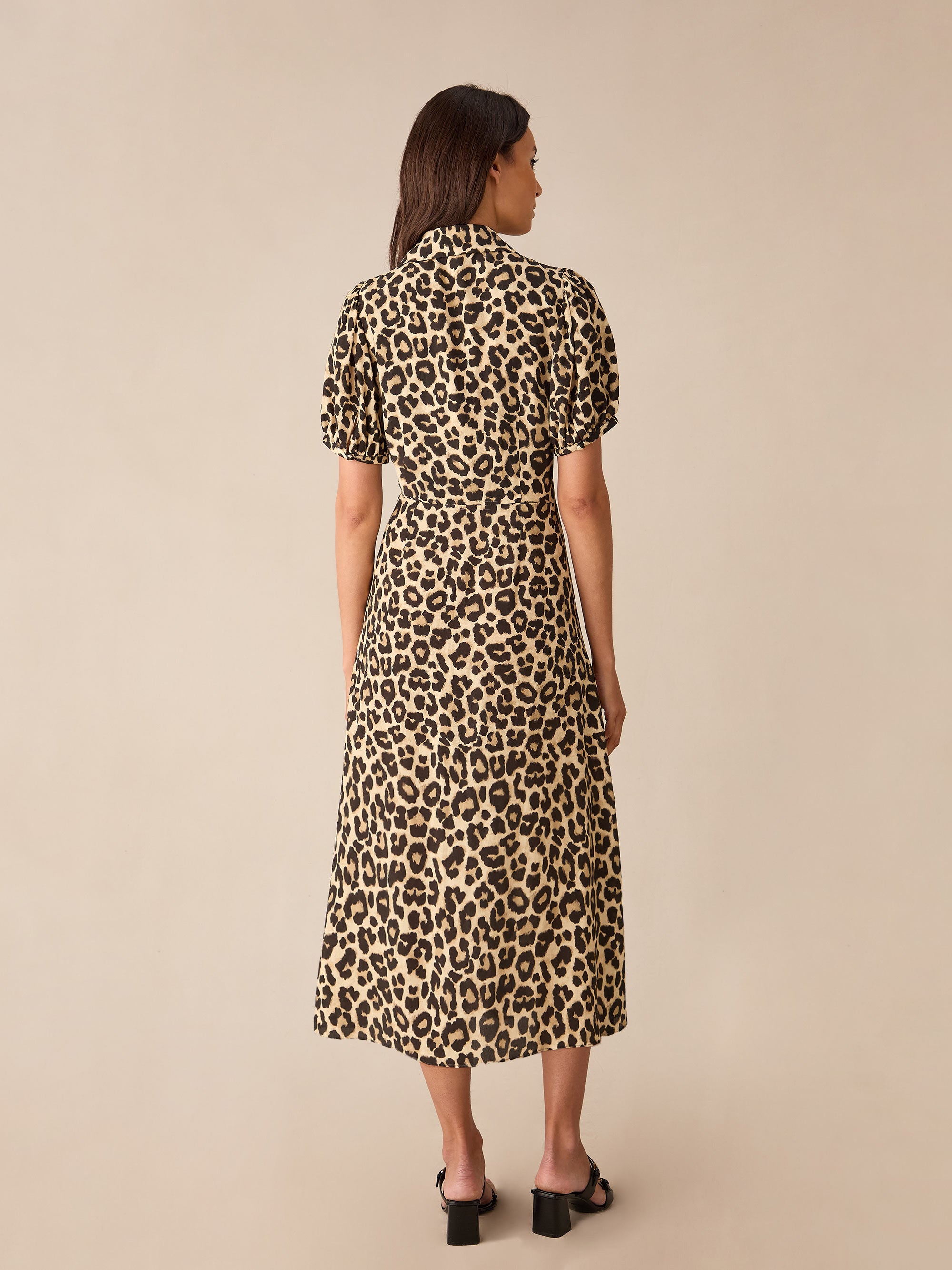 贅沢品 Leopard Ro&Zo – Dress Shirt Through Button Print レディースウェア