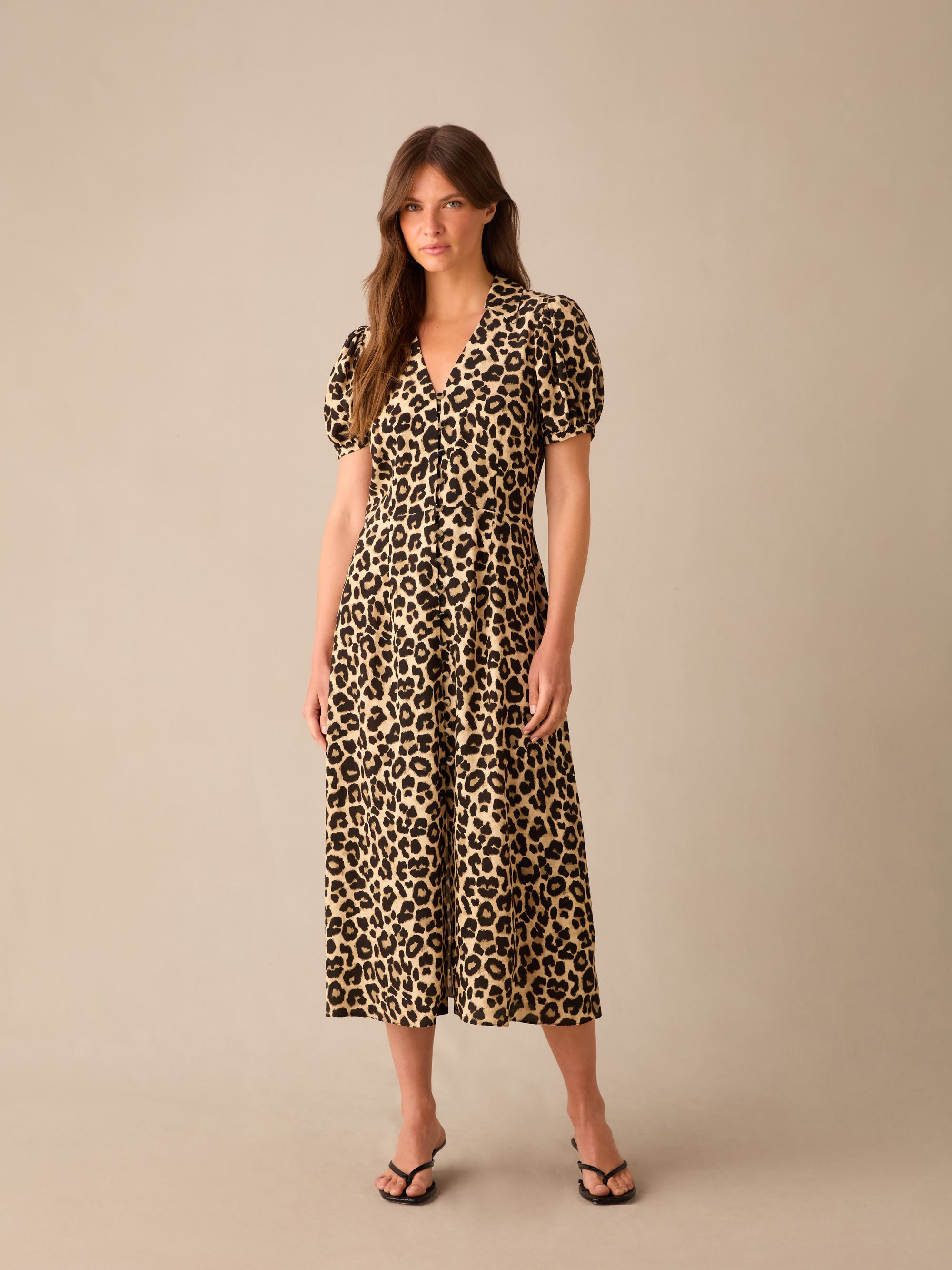 Leopard print button down dress hotsell