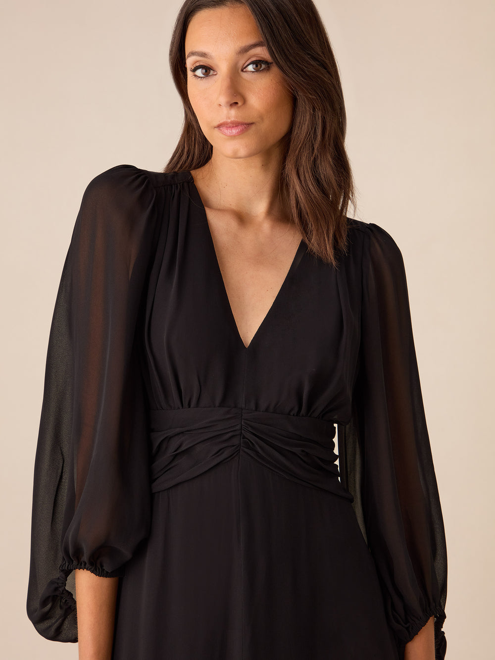 Black Ruched Waist Dress – Ro&Zo Black Ruched Waist Dress – Ro&Zo