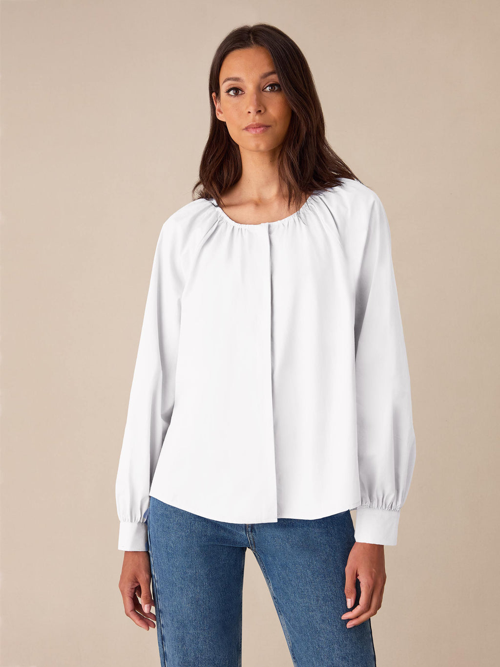 Cotton Gathered Shirt