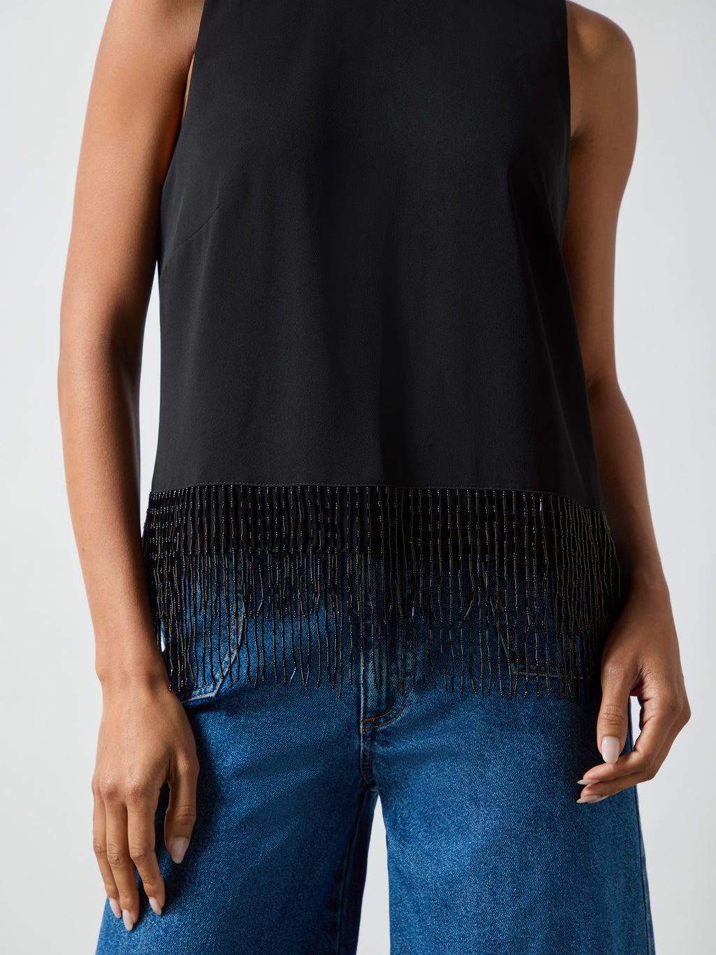 Bead Trim Halter Top