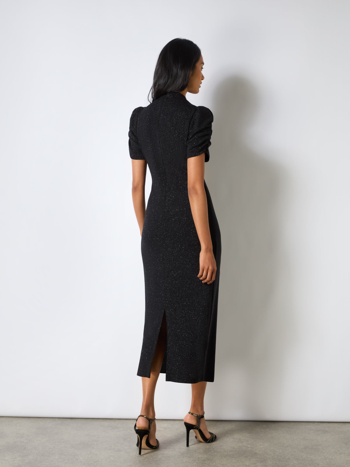 Harriet Black Sparkle Jersey High Neck Dress