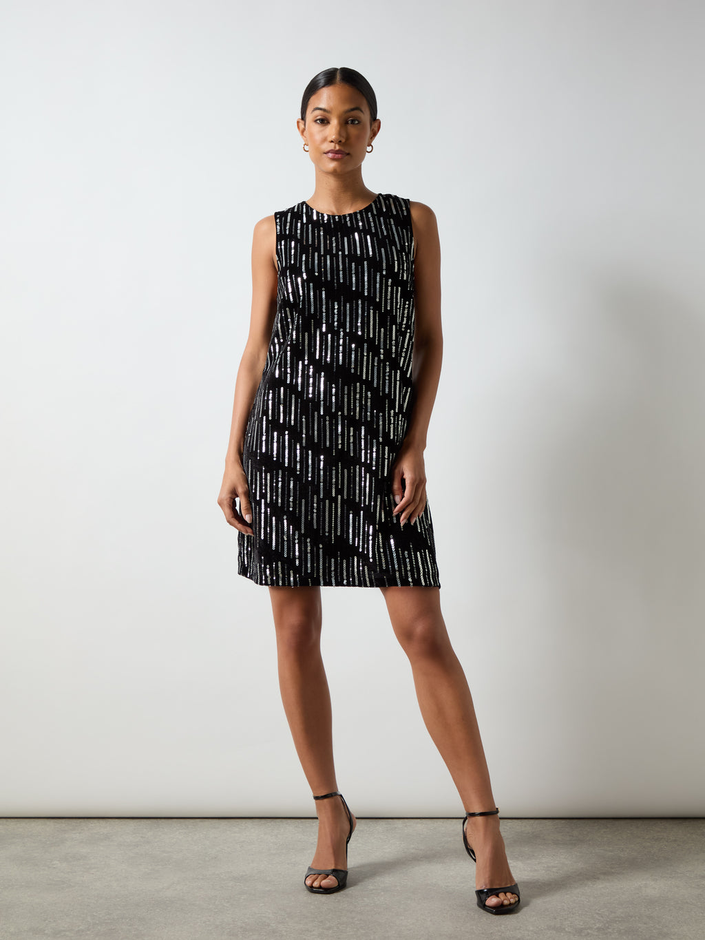 Petite Lucille Embellished Velvet Shift Dress