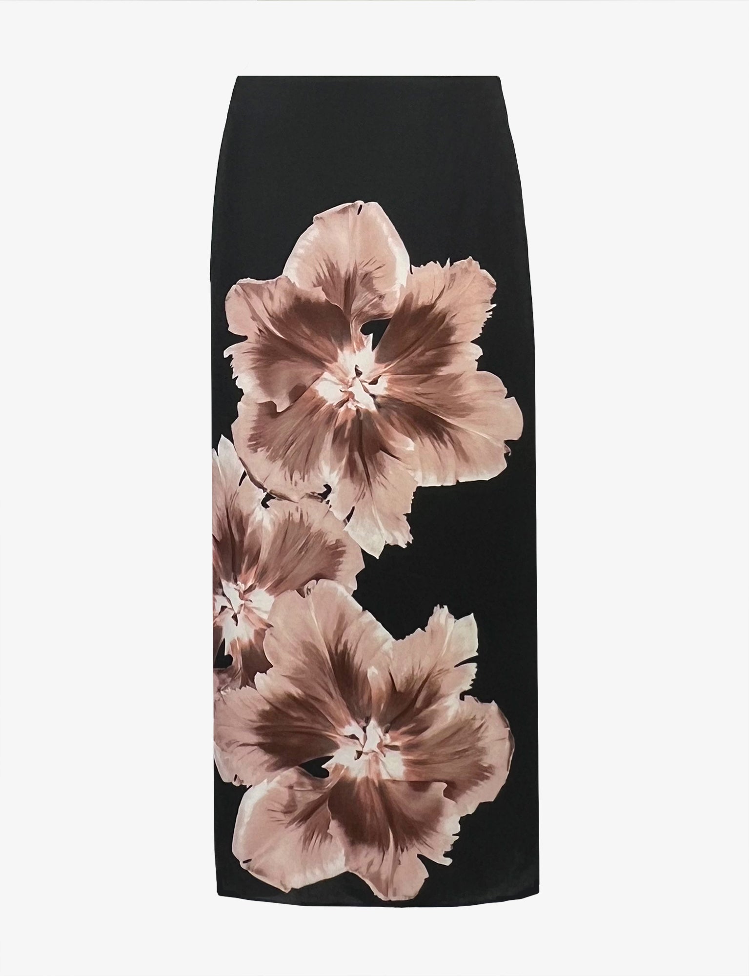 Petite Mono Floral Placement Print Skirt Ro Zo