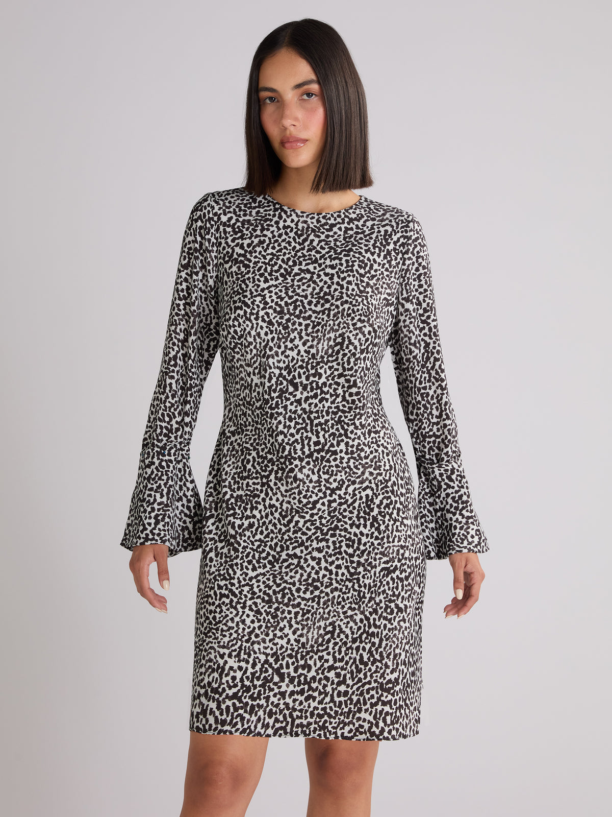 Petite Mono Dalmatian Print Mini Dress