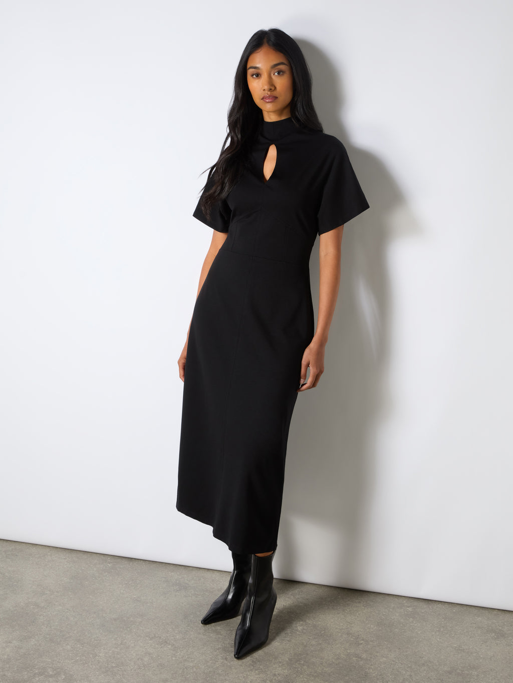 Petite Ponte Corset Waist Dress