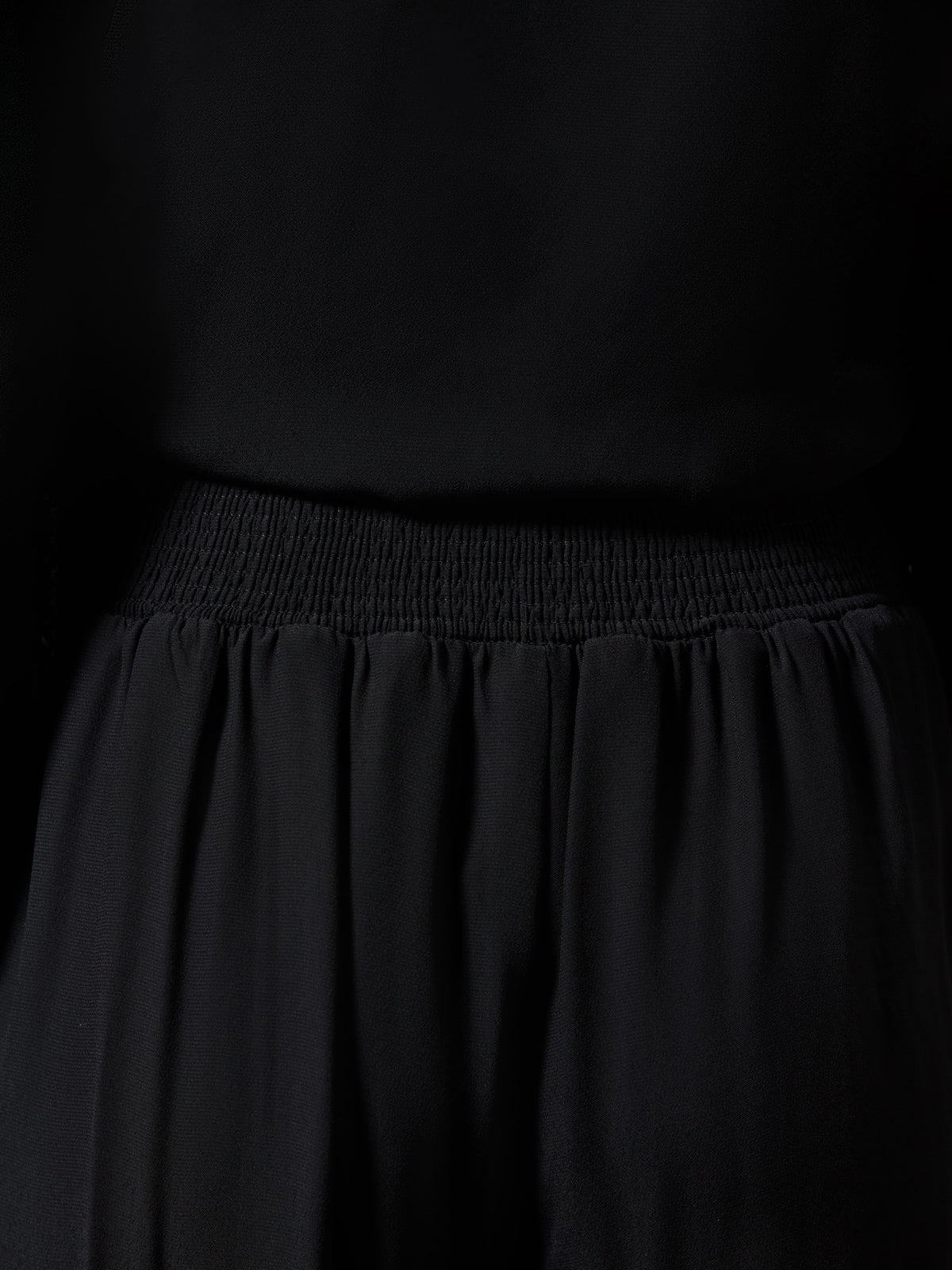 Black Crepe Wide Leg Trouser