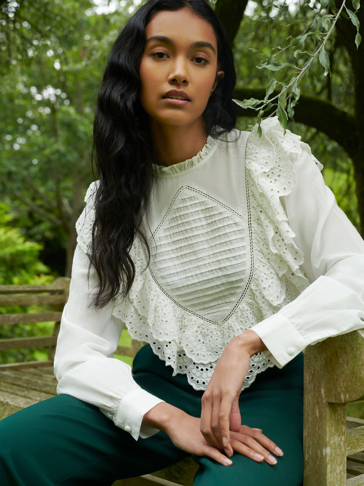 Ivory Frill Front Blouse