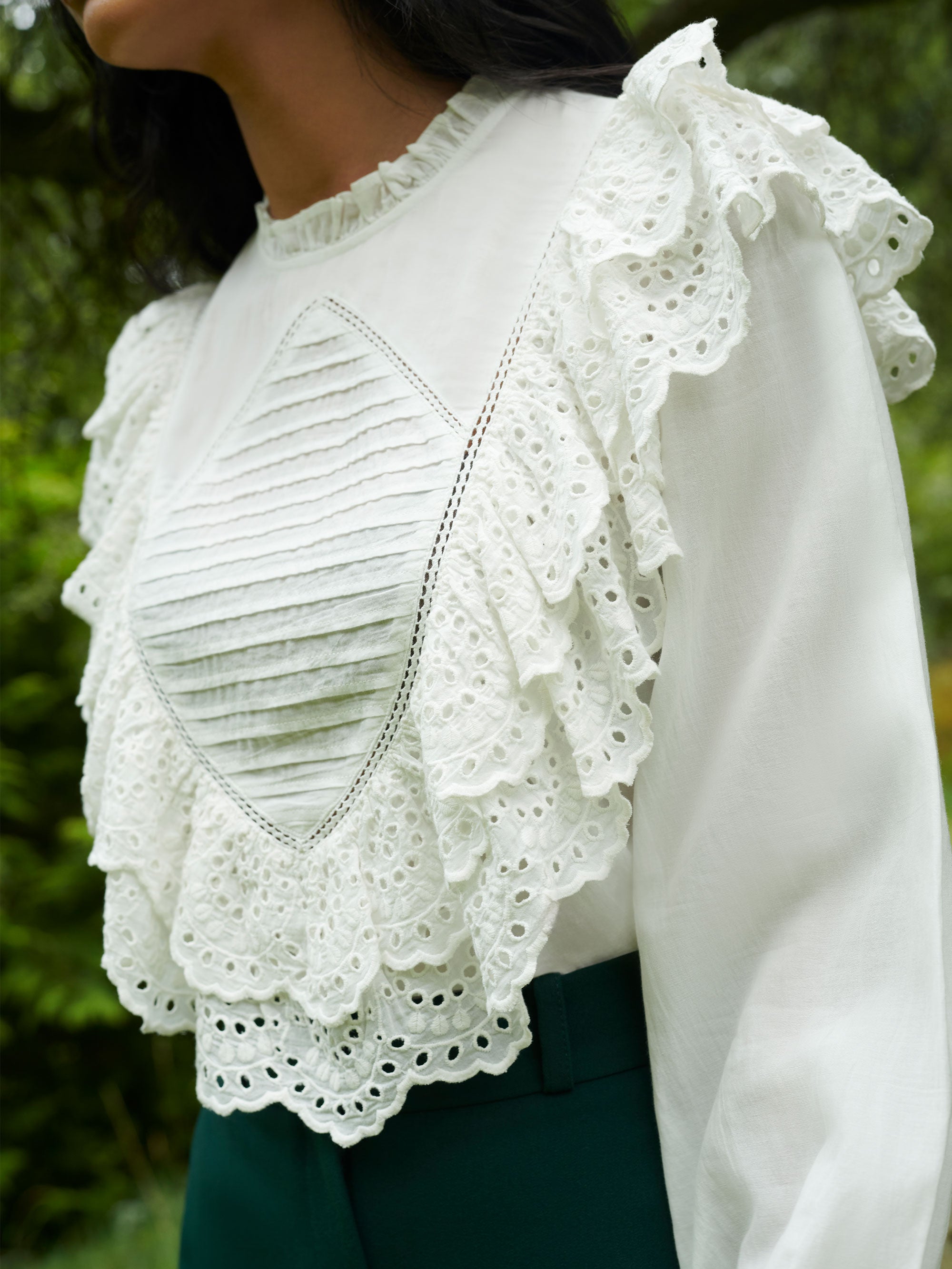 Ivory Frill Front Blouse – Ro&Zo