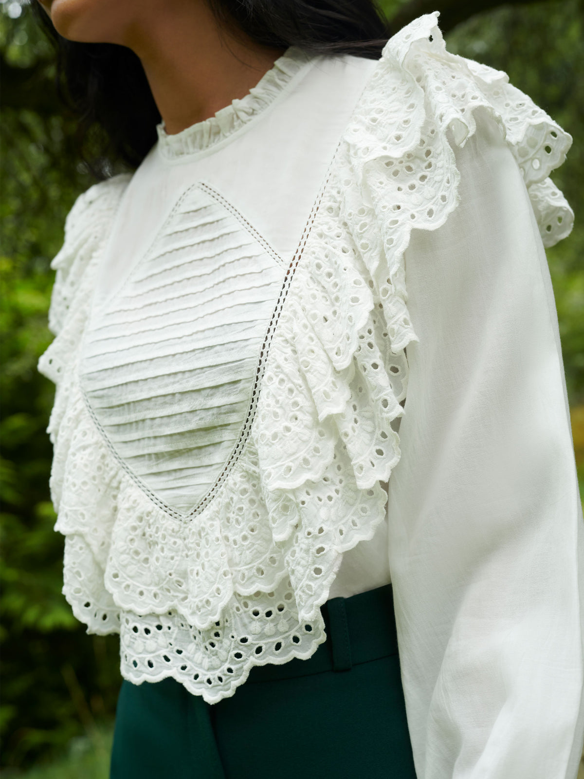 Ivory Frill Front Blouse